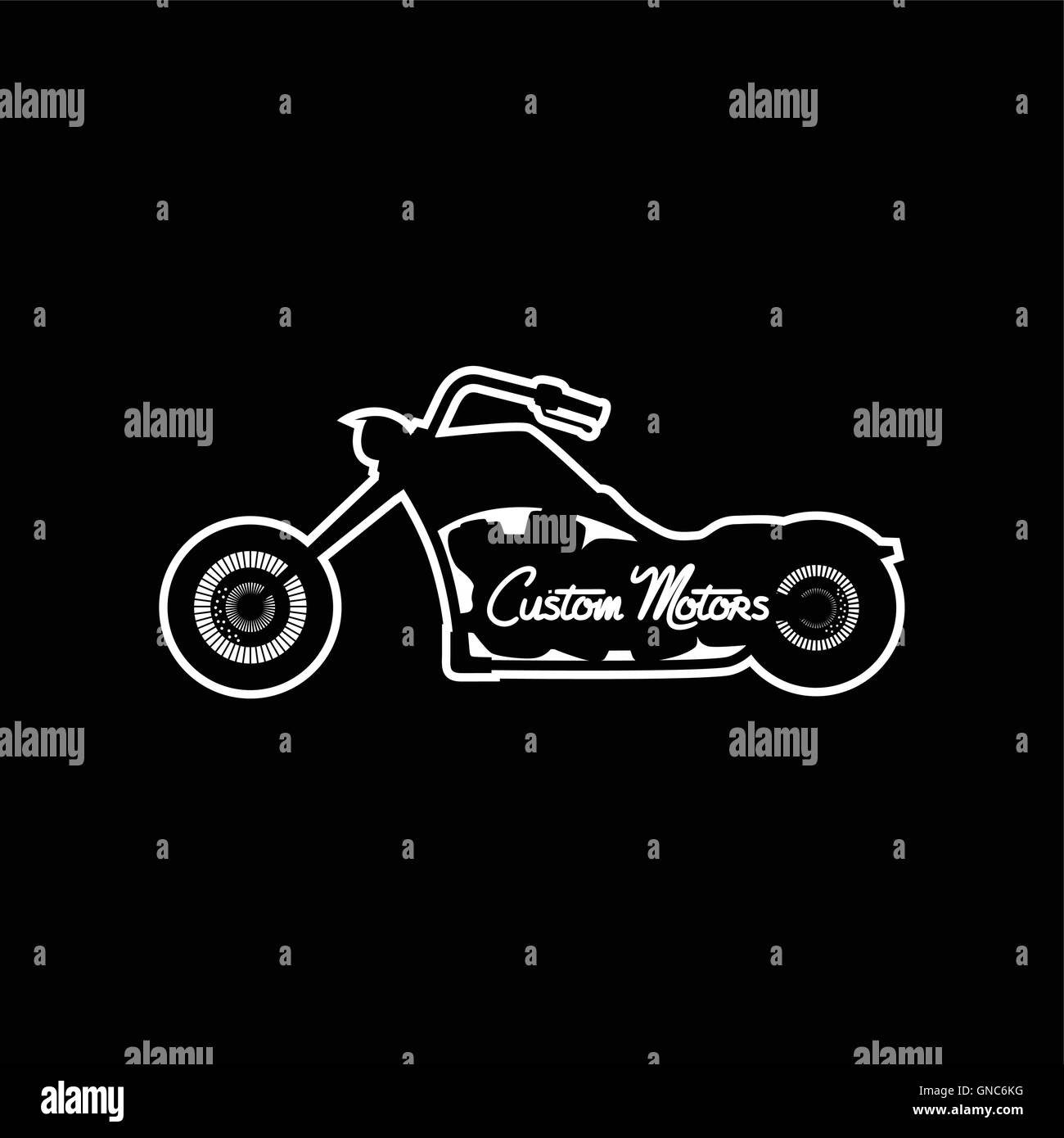 Custom moto moto chopper Illustrazione Vettoriale