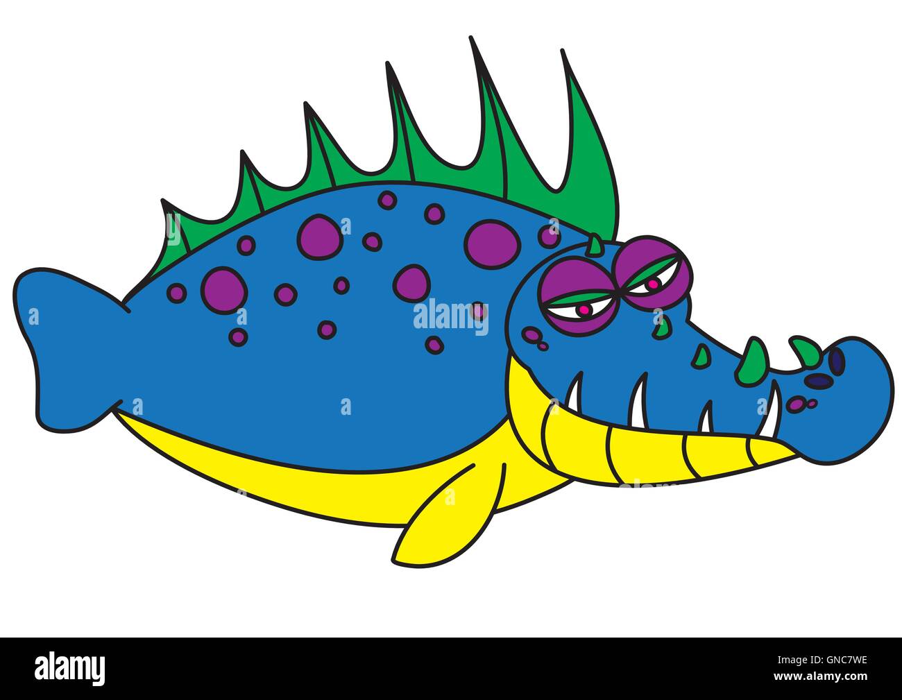 Brutto mostro di pesce Illustrazione Vettoriale