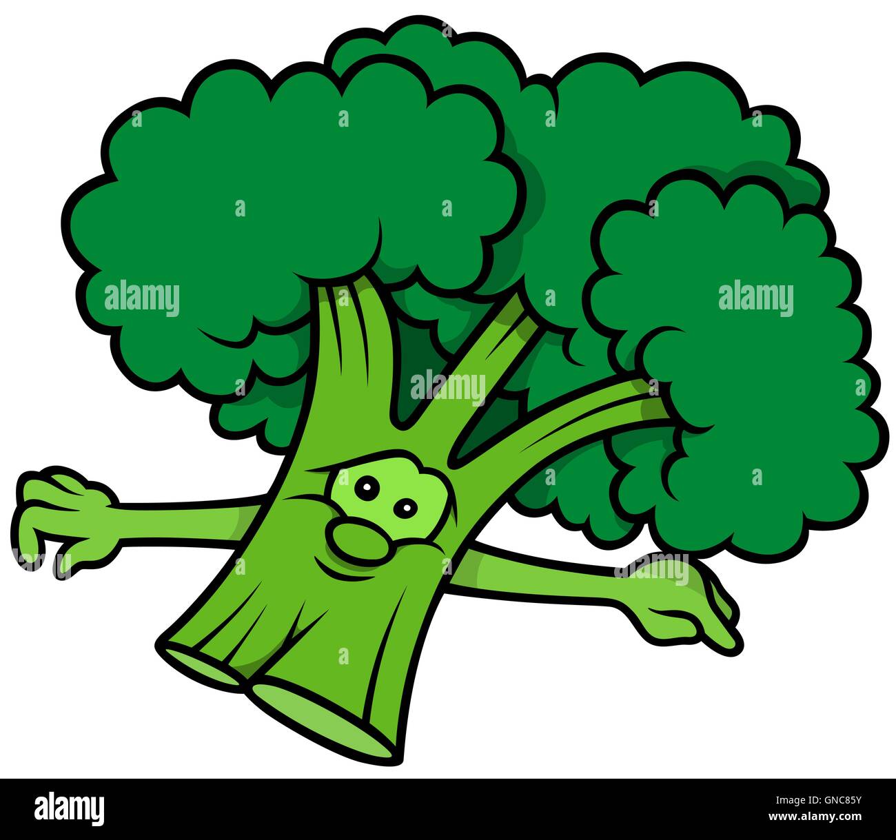 Green Cartoon broccoli Illustrazione Vettoriale