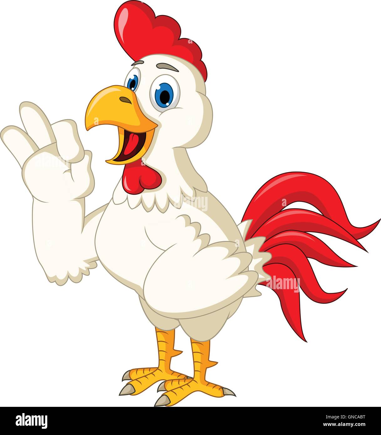 Happy cartoon di puntamento della Rooster Illustrazione Vettoriale