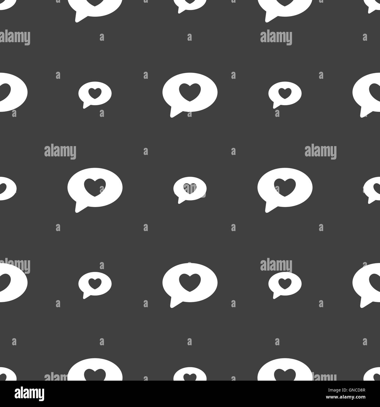 Icona cuore segno. Seamless pattern su uno sfondo grigio. Vettore Illustrazione Vettoriale