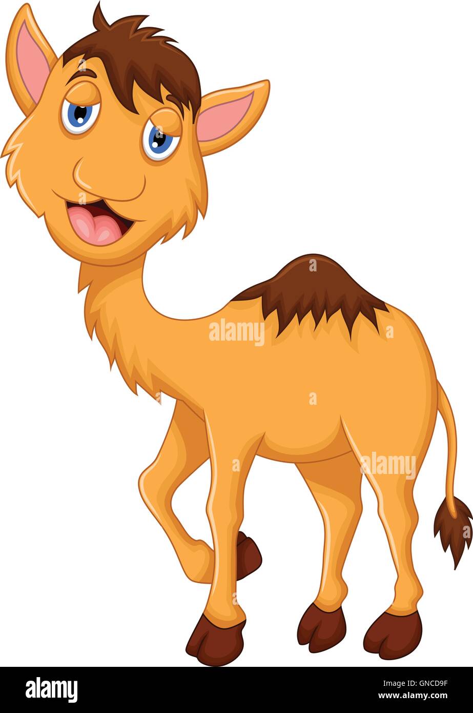Carino il camel cartoon in posa Illustrazione Vettoriale
