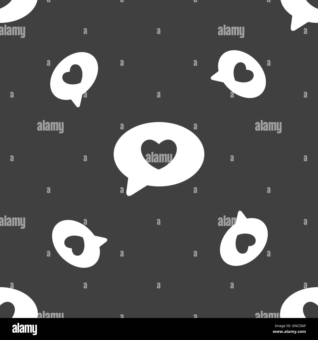 Icona cuore segno. Seamless pattern su uno sfondo grigio. Vettore Illustrazione Vettoriale