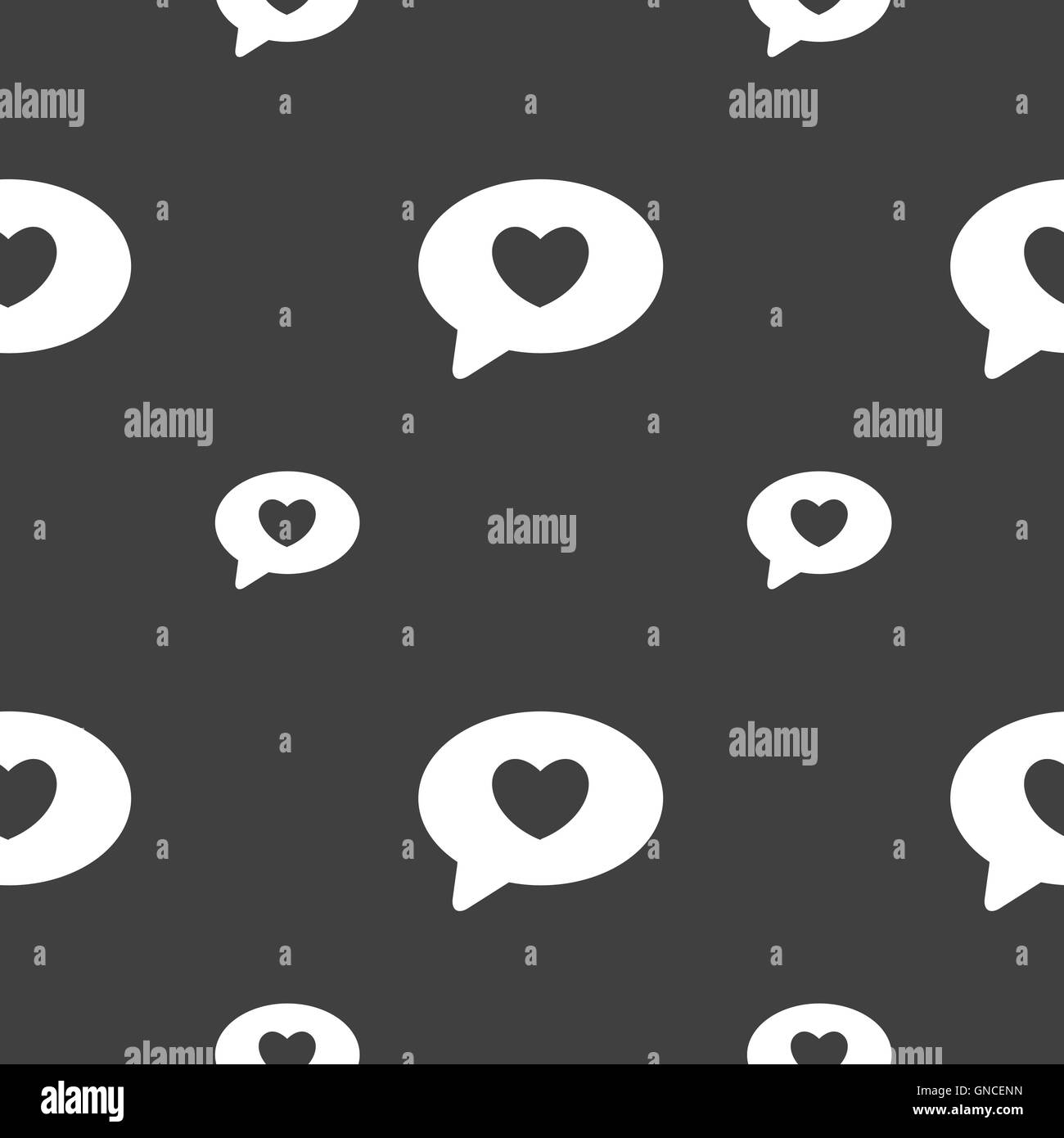 Icona cuore segno. Seamless pattern su uno sfondo grigio. Vettore Illustrazione Vettoriale