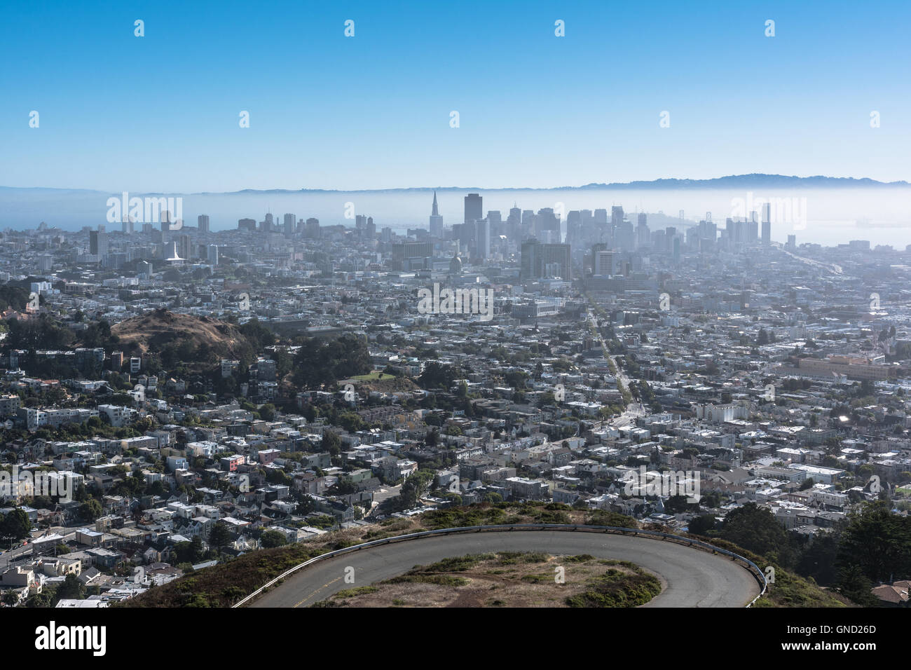 Vista panoramica di San Francisco, California Foto Stock