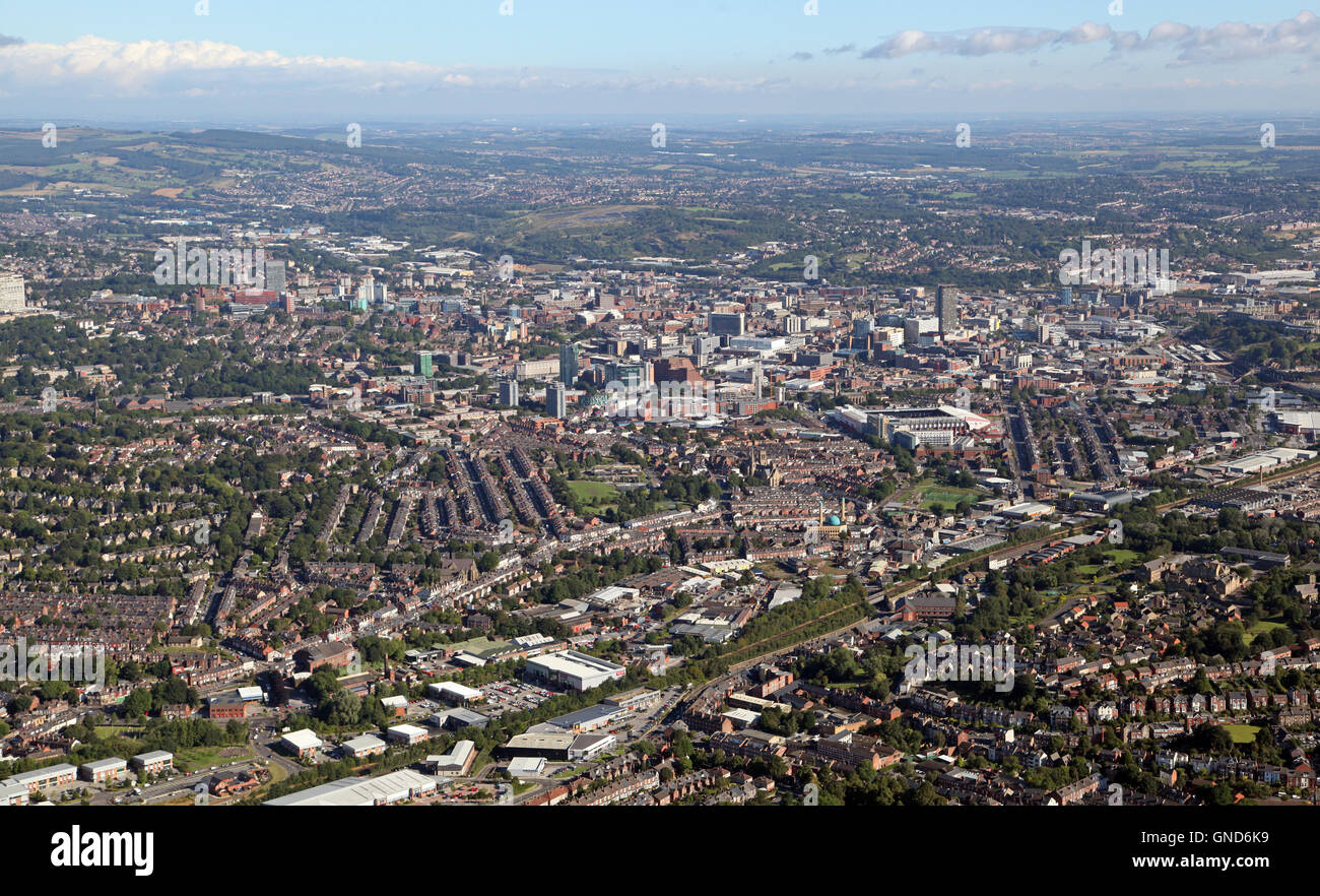Vista aerea di Sheffield South Yorkshire, Regno Unito Foto Stock