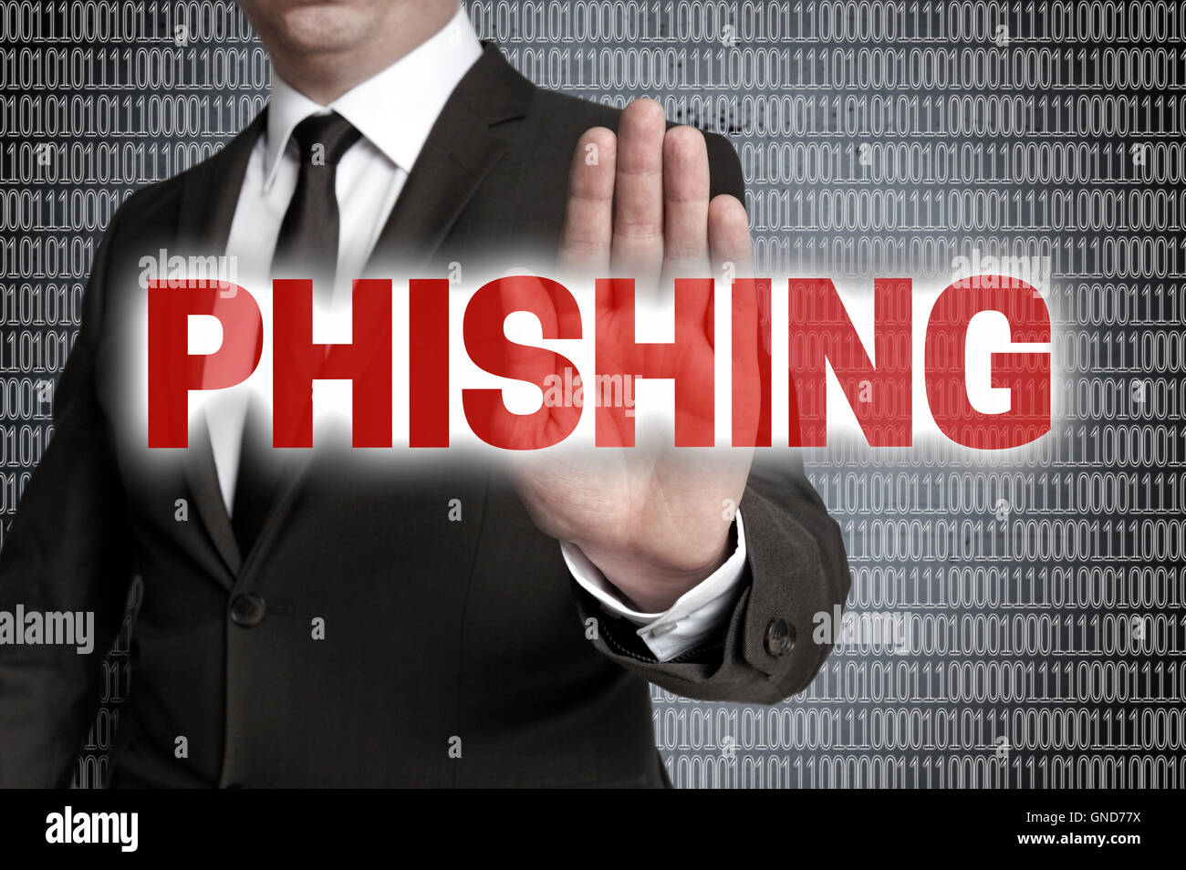 Il phishing con matrice è rappresentato da parte dell'imprenditore. Foto Stock