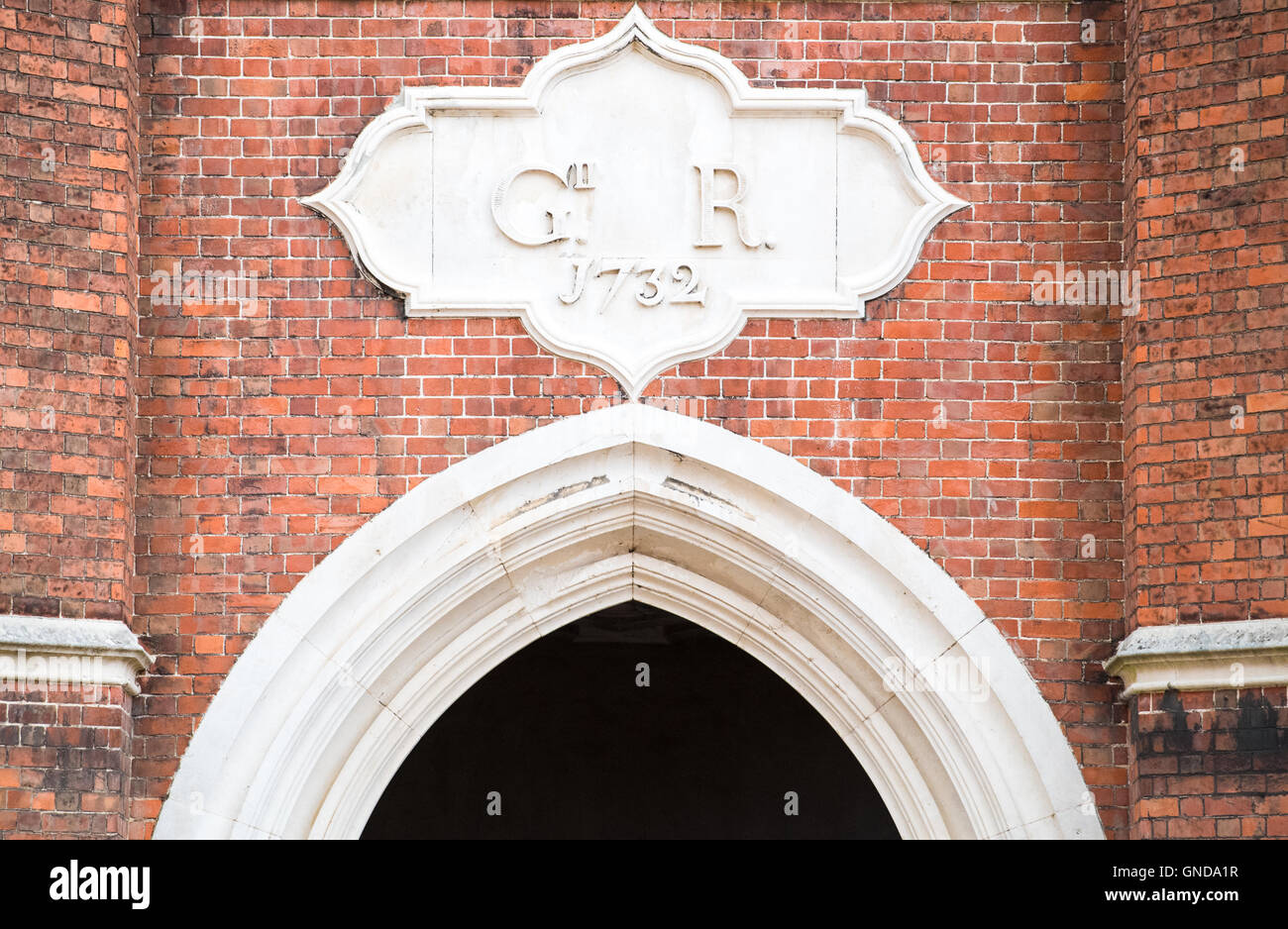 George II monogramma, Hampton Court, Londra. Foto Stock