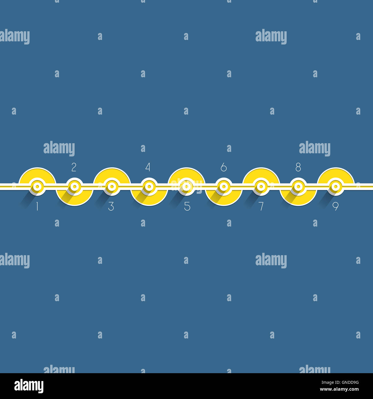 Modello Infografico timeline illustrazione con posizioni numerate per area di testo Foto Stock