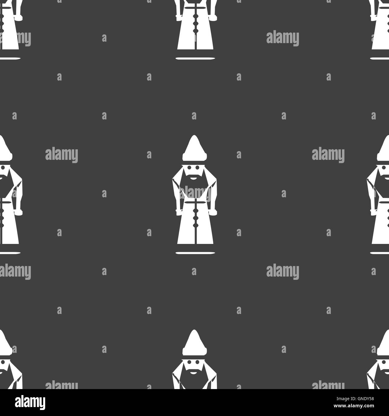 Santa Claus icona segno. Seamless pattern su uno sfondo grigio. Vettore Illustrazione Vettoriale