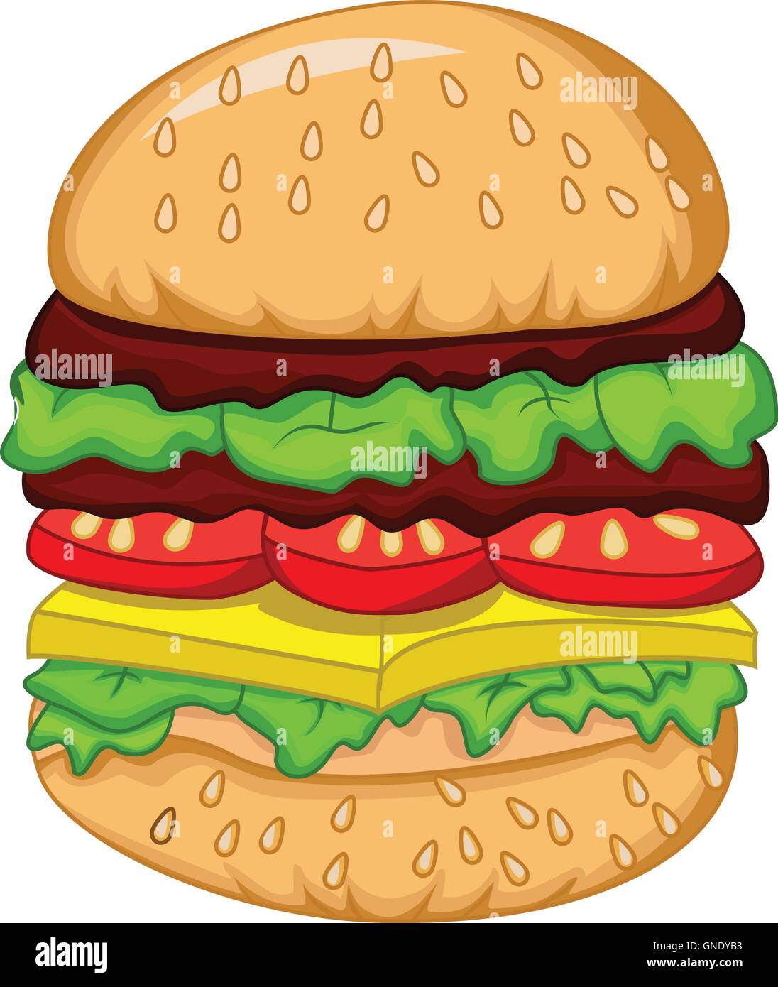 Big burger per il tuo design Illustrazione Vettoriale