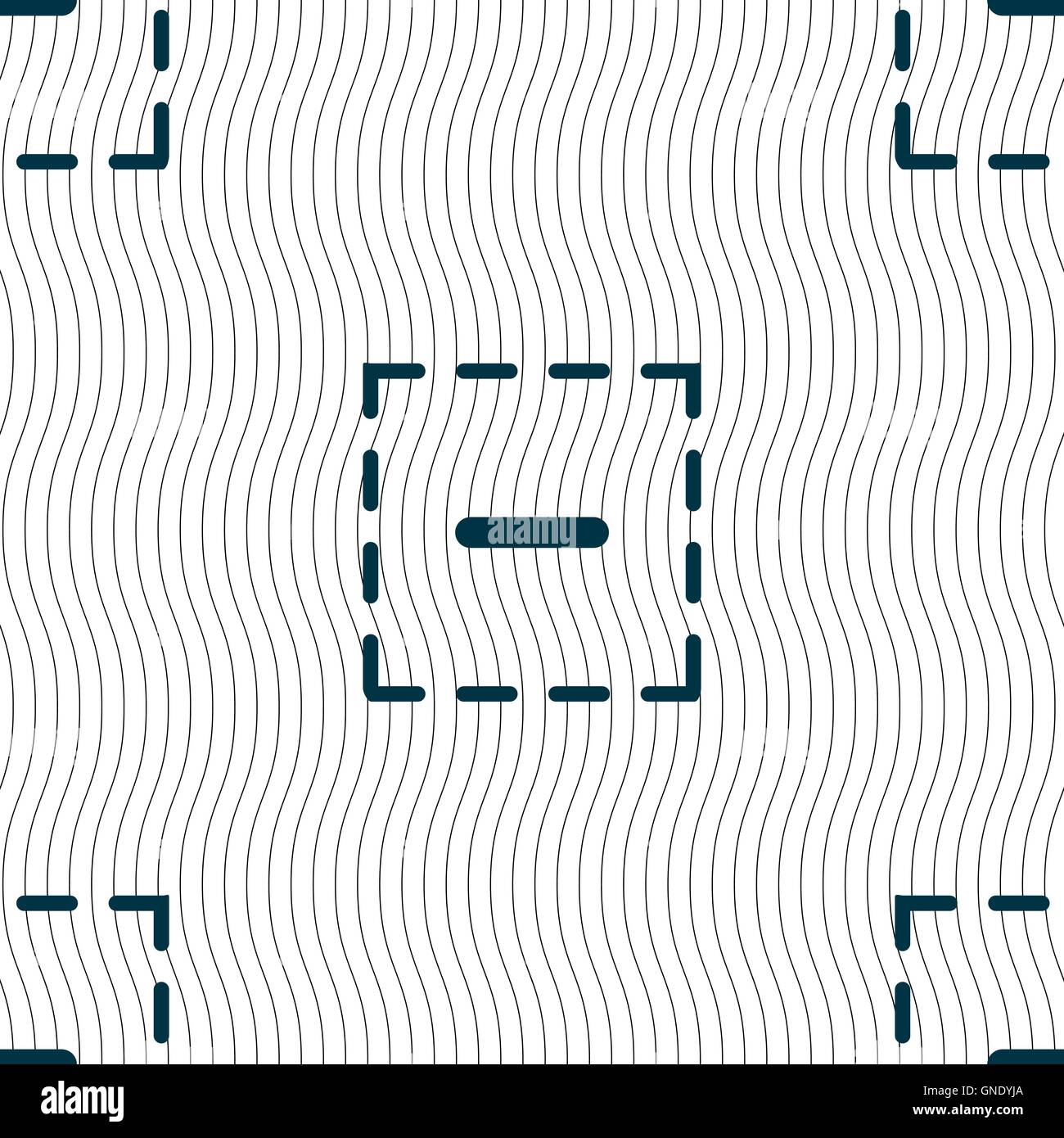 Il segno meno in un'icona quadrata segno. Modello senza cuciture con texture geometrica. Vettore Illustrazione Vettoriale