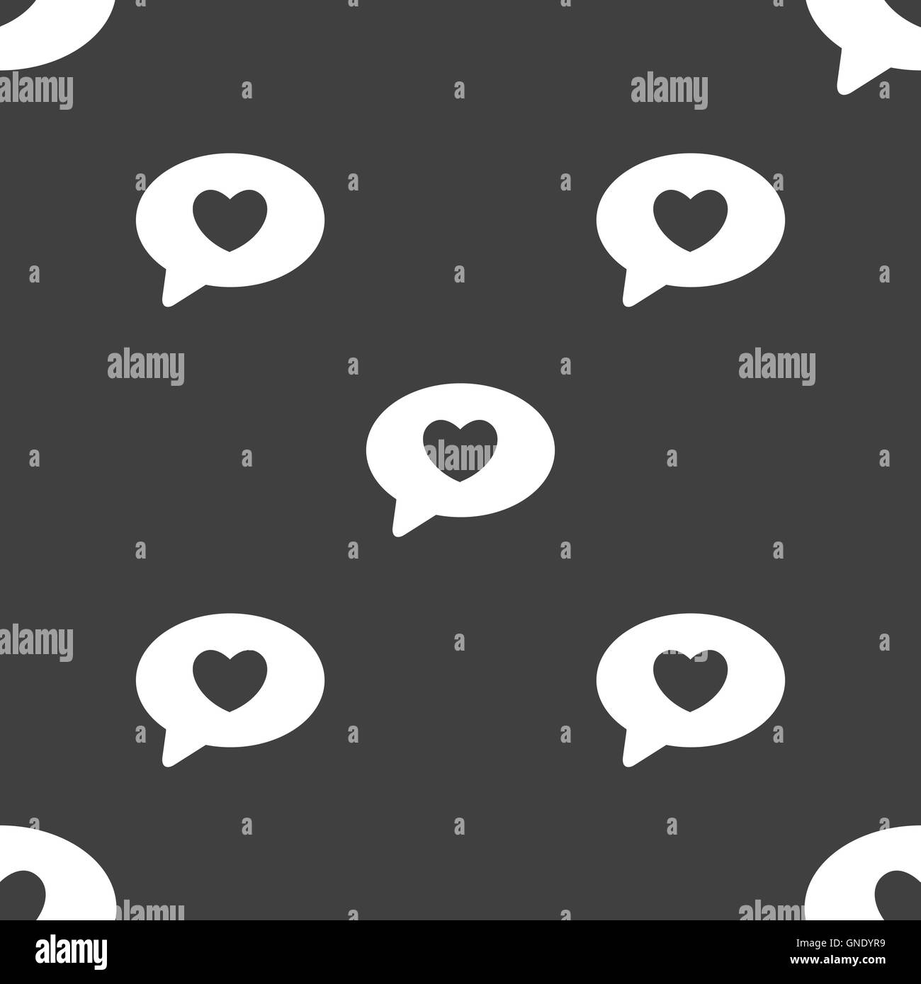 Icona cuore segno. Seamless pattern su uno sfondo grigio. Vettore Illustrazione Vettoriale