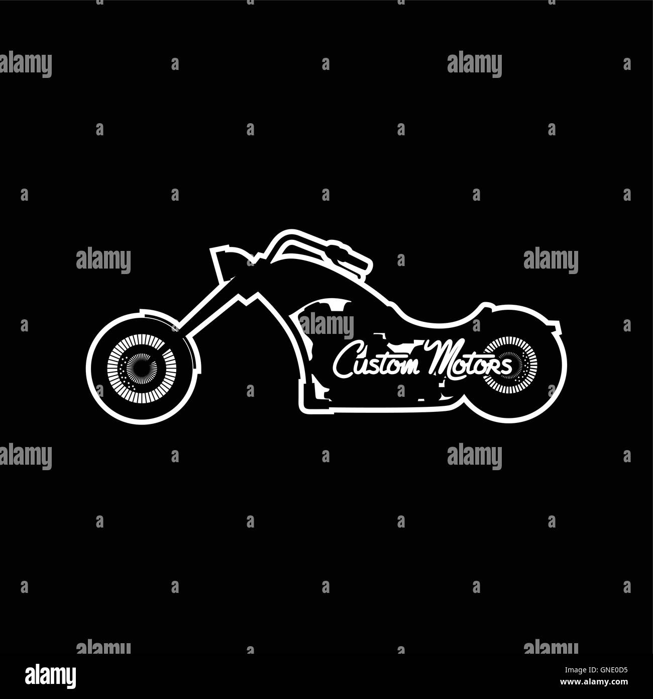 Custom moto moto chopper Illustrazione Vettoriale