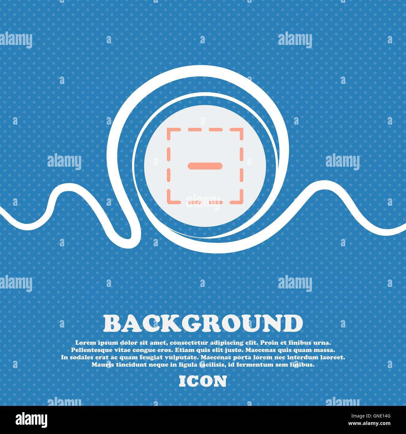 Il segno meno in un quadrato segno. Blu e bianco sfondo astratto di tinte con spazio per il testo e per il design. Vettore Illustrazione Vettoriale