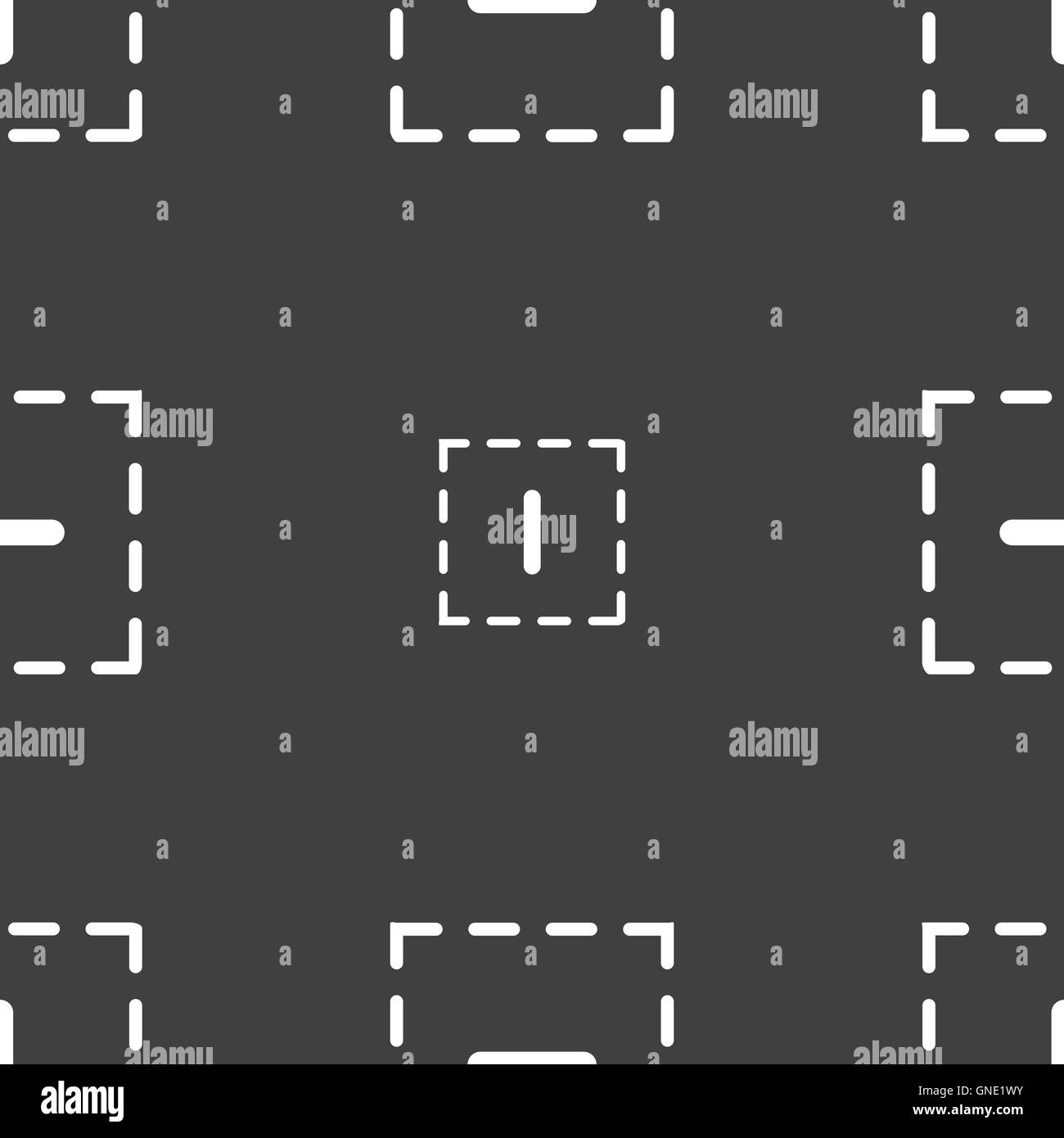 Il segno meno in un'icona quadrata segno. Seamless pattern su uno sfondo grigio. Vettore Illustrazione Vettoriale