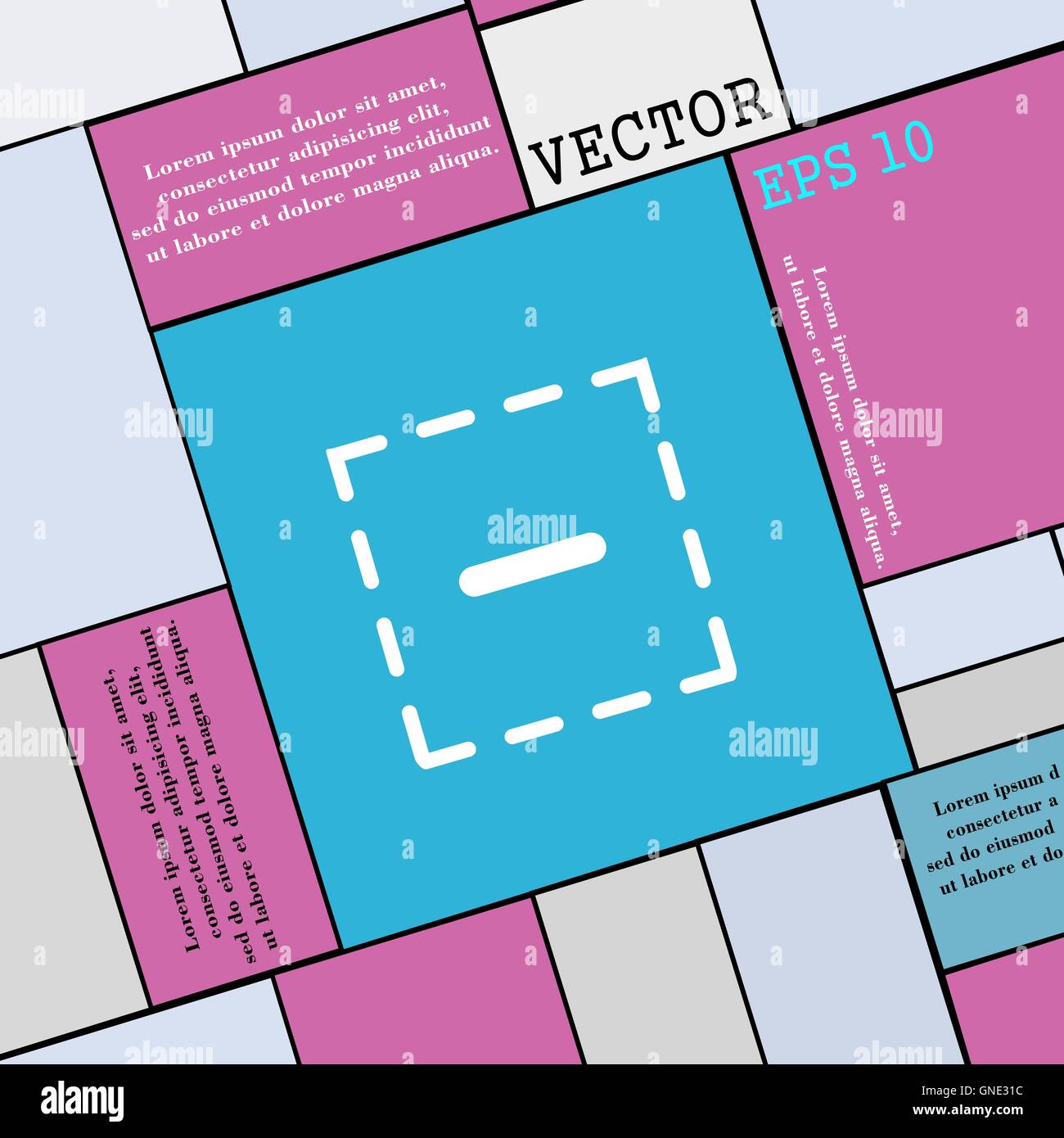 Il segno meno in un'icona quadrata segno. Appartamento moderno stile per il design. Vettore Illustrazione Vettoriale