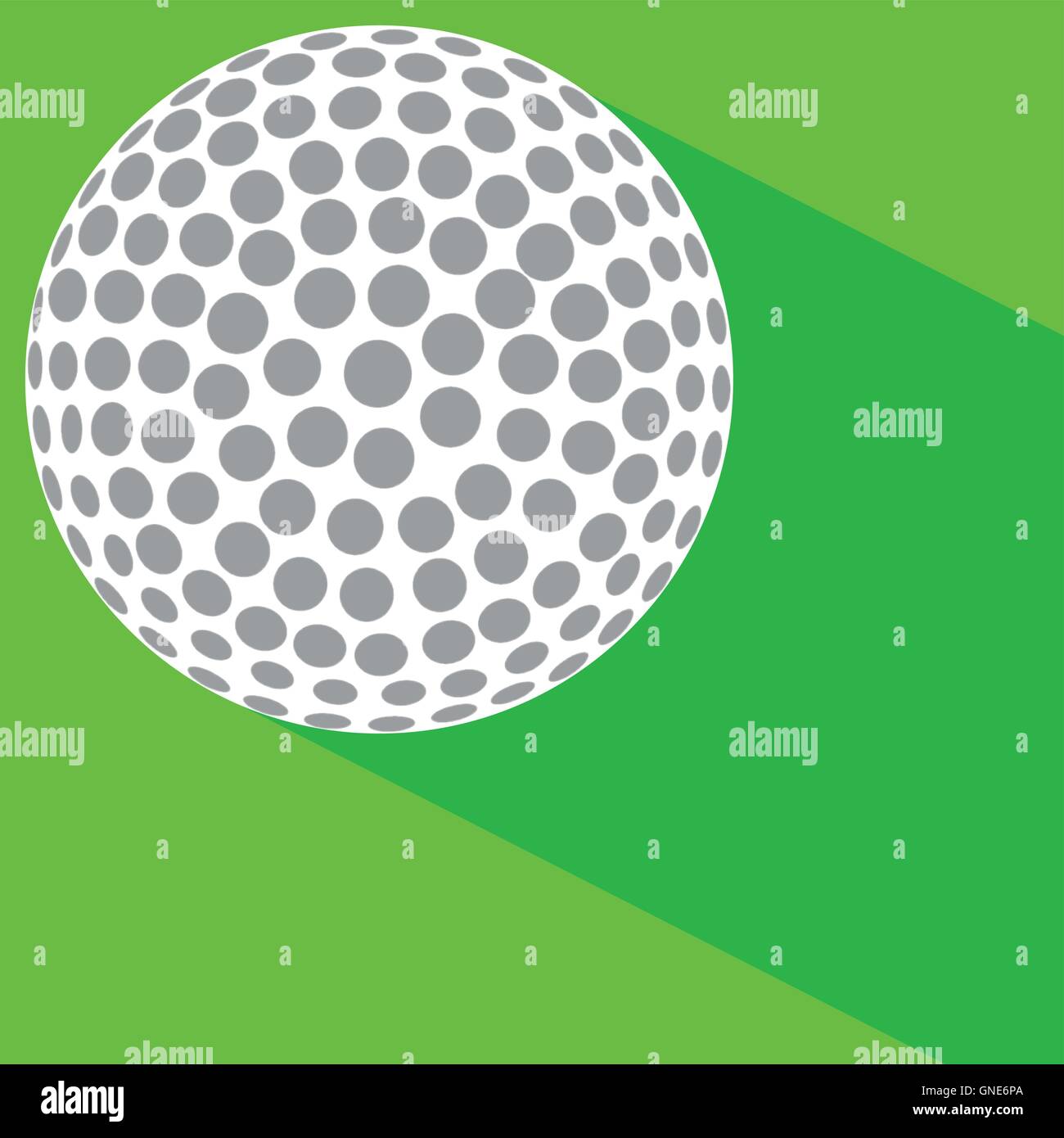 Una pallina da golf sul green con un'ombra Illustrazione Vettoriale