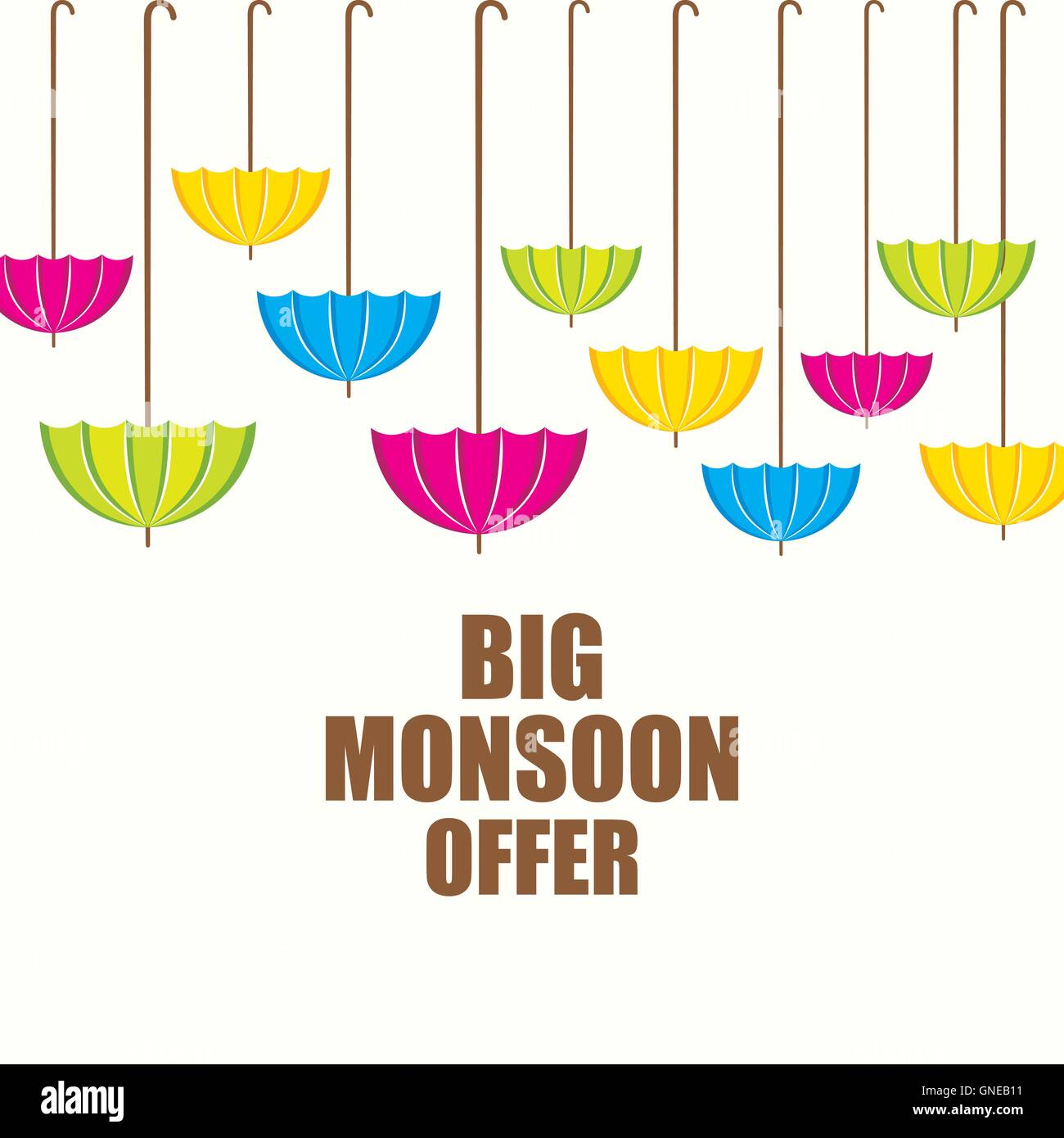 Grande offerta di monsone design banner Illustrazione Vettoriale