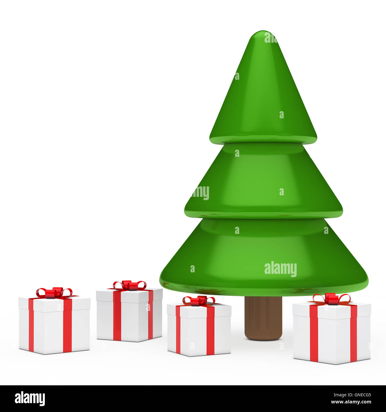 Albero di Natale e regali Foto Stock