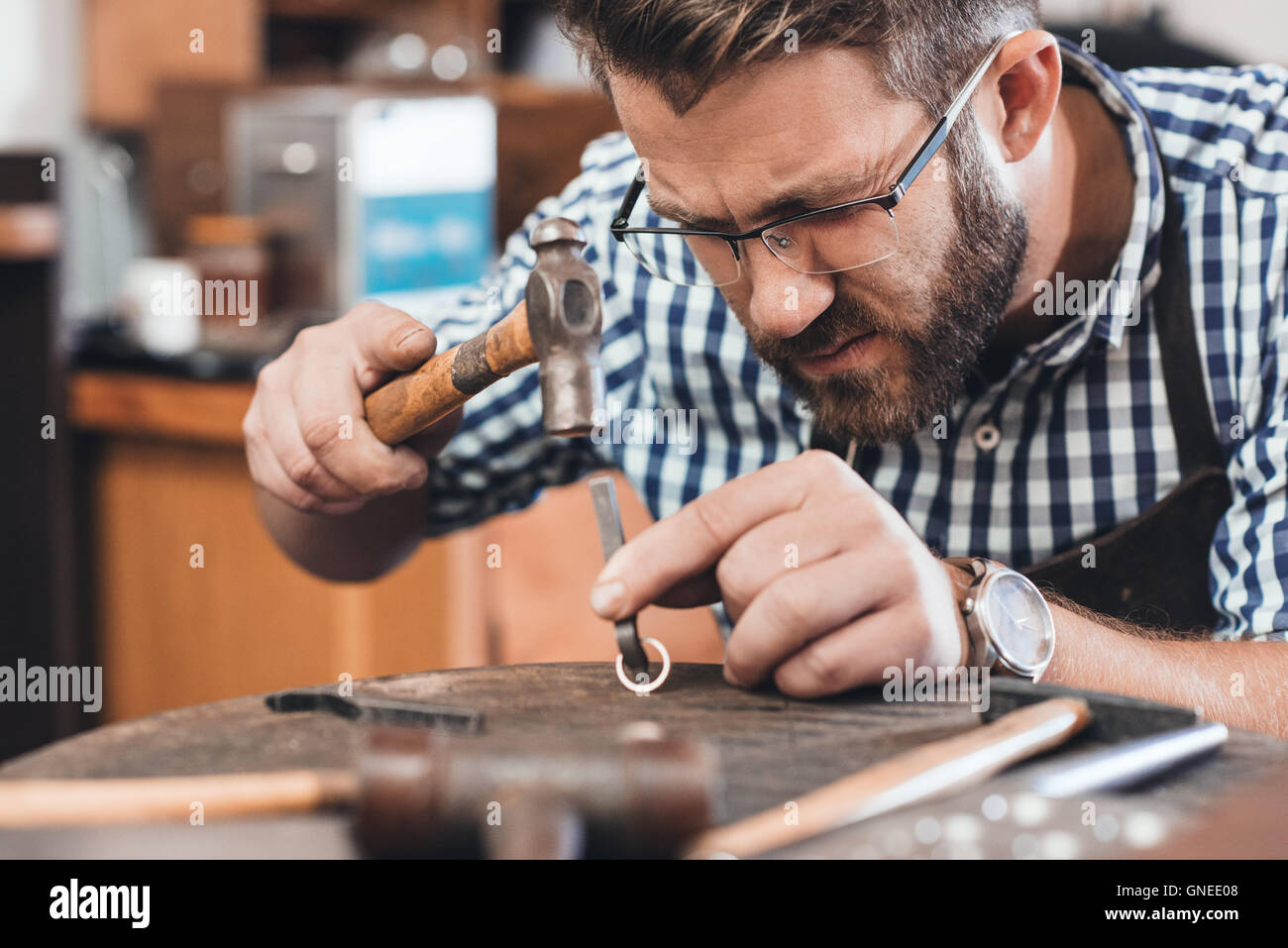 Master cr al lavoro Foto Stock