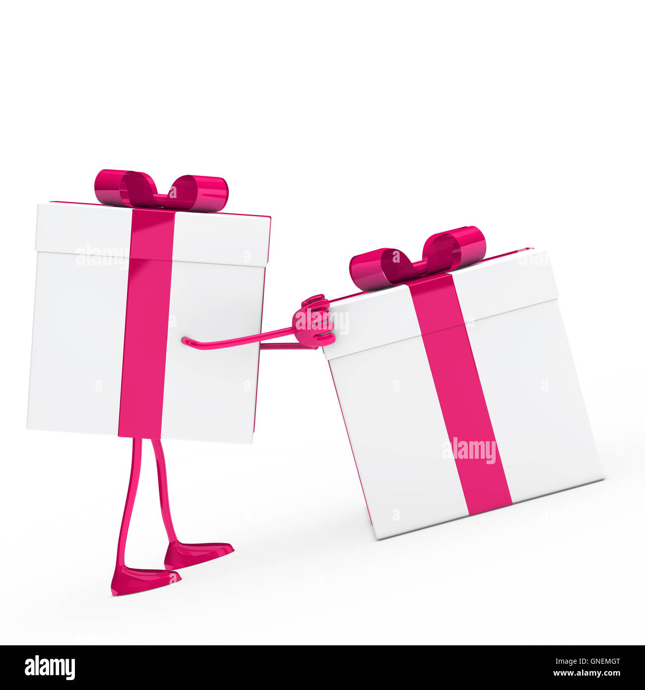 La figura spingere confezione regalo Foto Stock