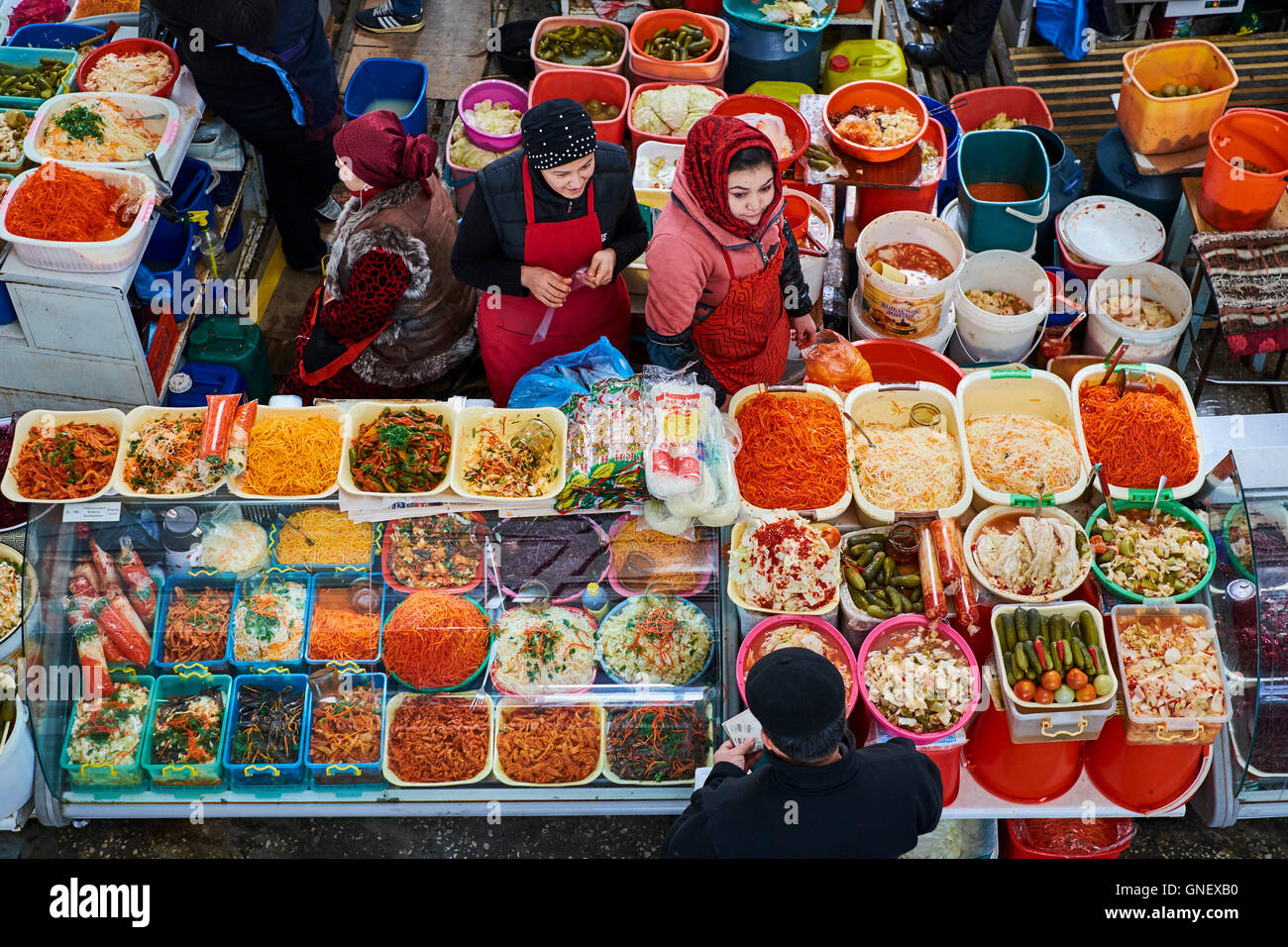 Uzbekistan Tashkent, Chorsu bazar market alimentare Foto Stock
