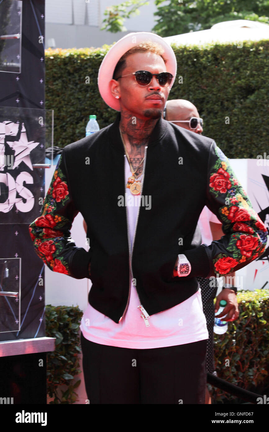 Los ANGELES, CA - 28 GIUGNO: Chris Brown partecipa al 2015 BET Awards al Microsoft Theatre il 28 giugno 2015 a Los Angeles, California. Credito: P.Michele/MediaPunch Foto Stock