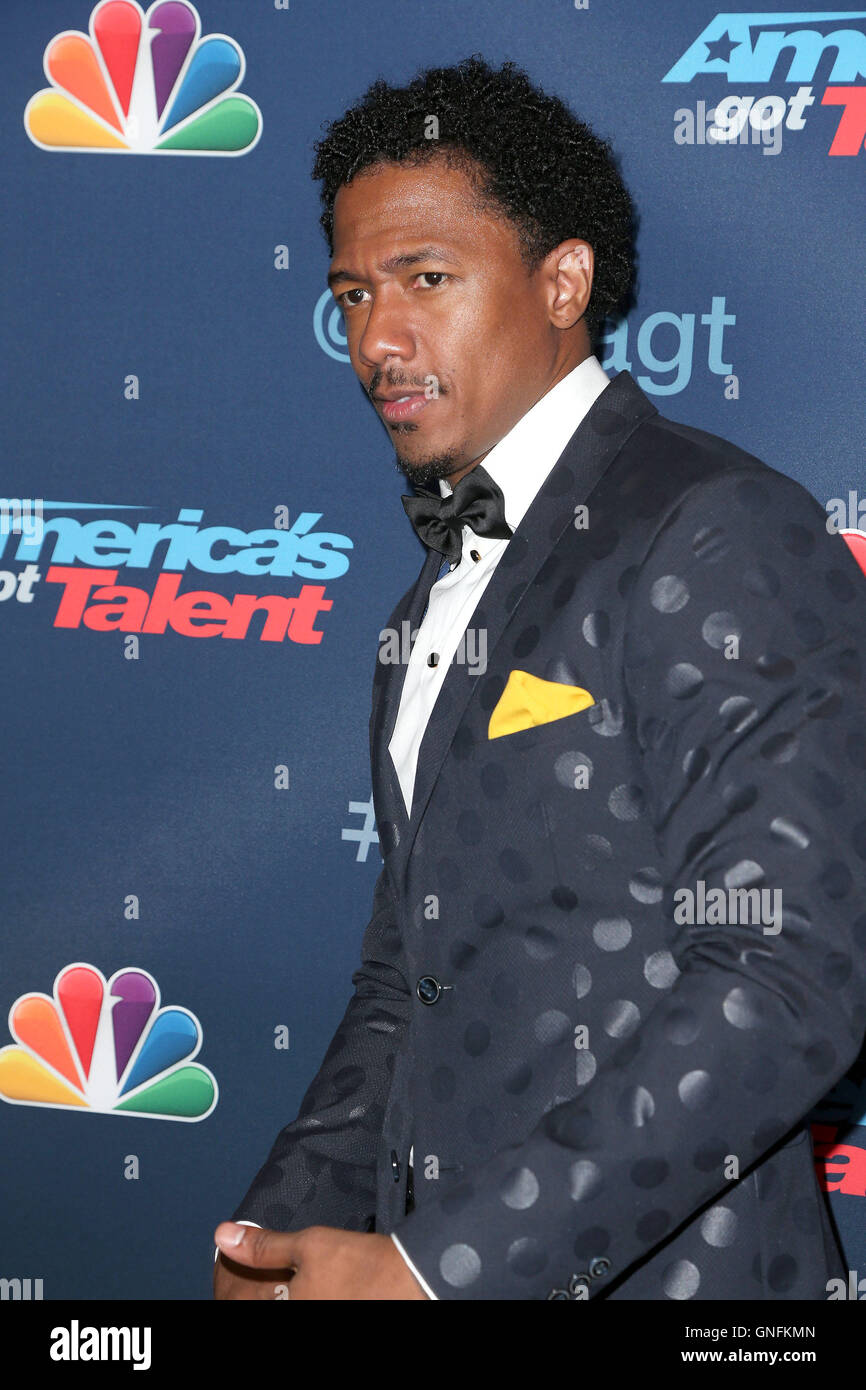 Hollywood, CA, Stati Uniti d'America. Il 30 agosto, 2016. 30 Agosto 2016 - Hollywood, California - Nick Cannon. ''America's Got Talent'' stagione 11 Live Show Semi Finali tenutosi presso il Teatro Dolby. Photo credit: Faye Sadou/AdMedia © Faye Sadou/AdMedia/ZUMA filo/Alamy Live News Foto Stock