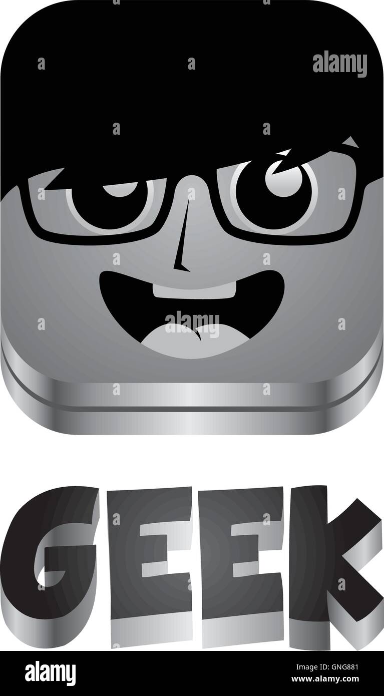 Geek guy avatar ritratto Illustrazione Vettoriale