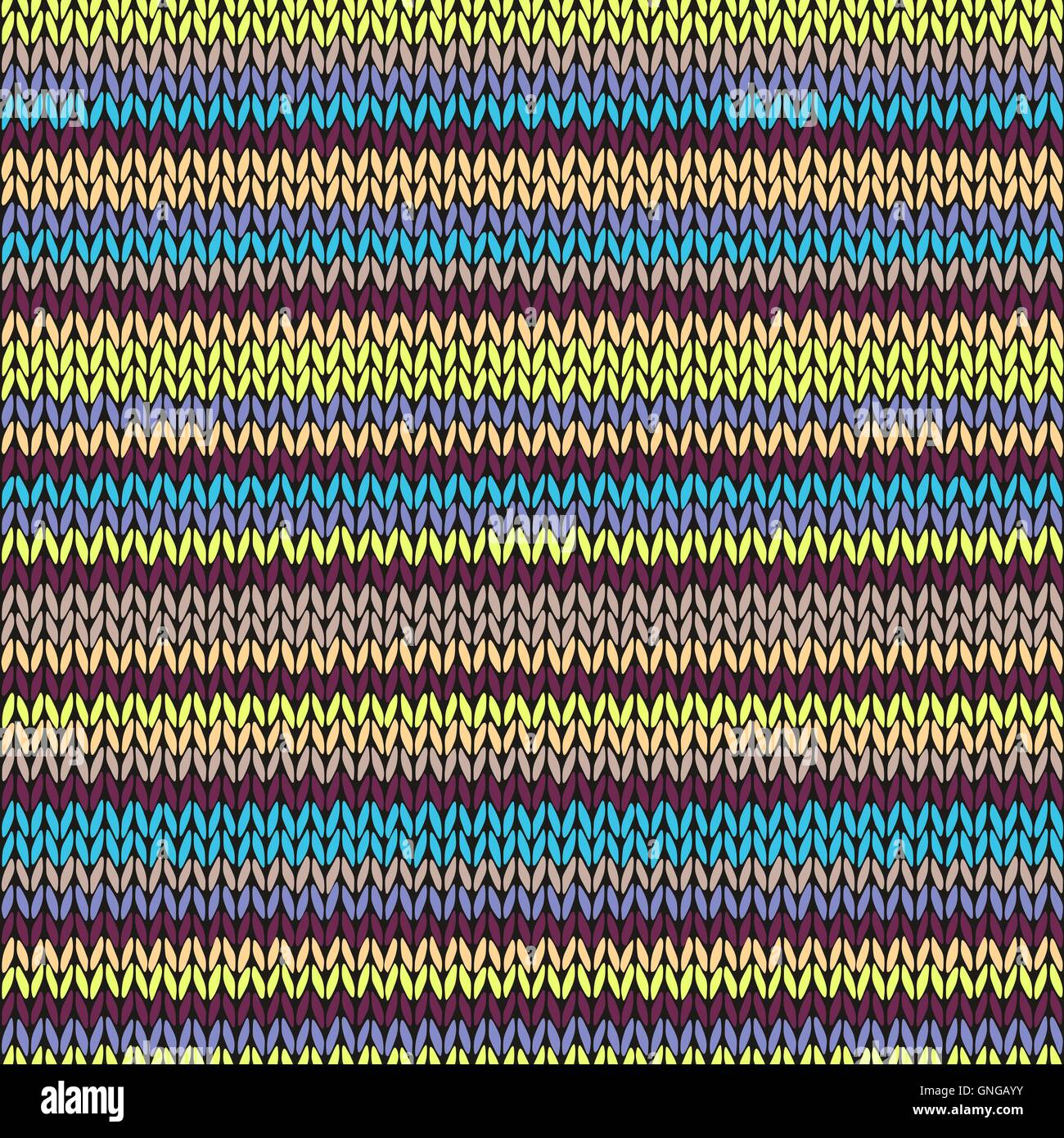 Maglia senza cuciture pattern. Ripetizione multicolore modello tribale. Illustrazione Vettoriale