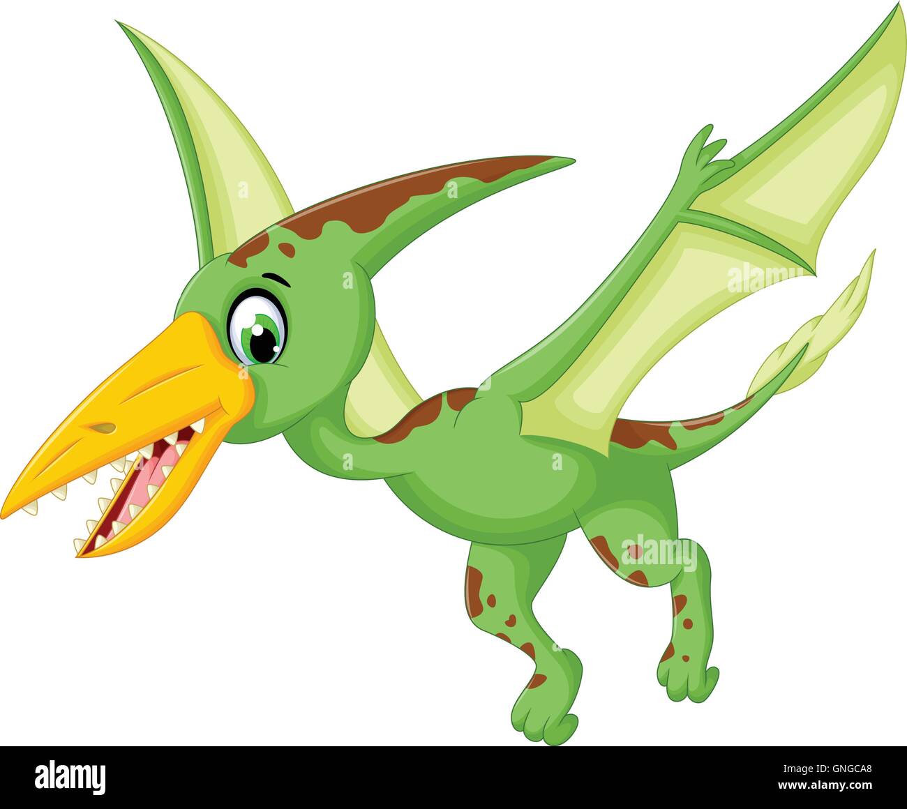 Funny pterodactyl cartoon battenti Illustrazione Vettoriale