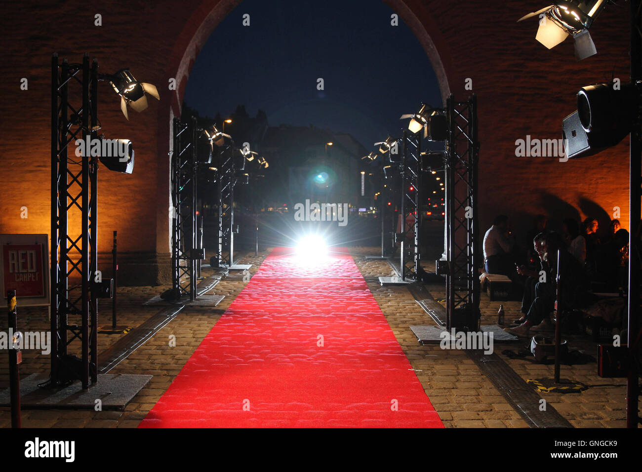'L'arte azione ''tappeto rosso" a Monaco di Baviera, 2014' Foto Stock
