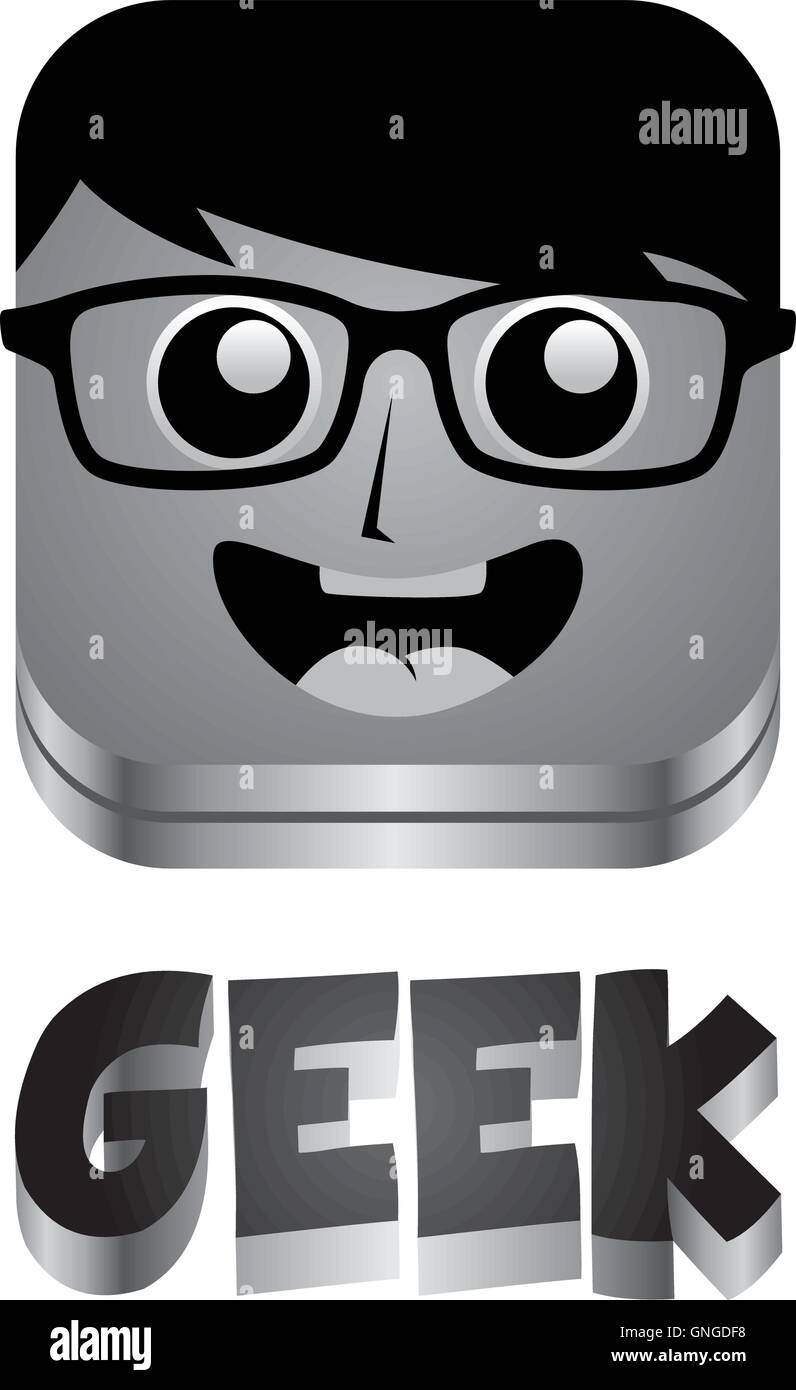 Geek guy avatar ritratto Illustrazione Vettoriale