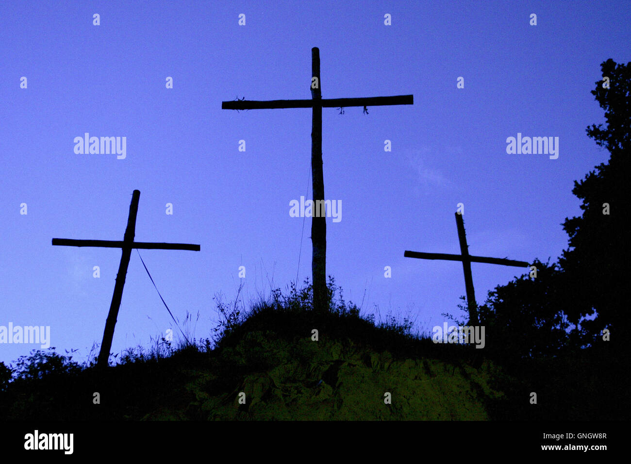 3 croci di Accumoli in Lazio Italia Foto Stock