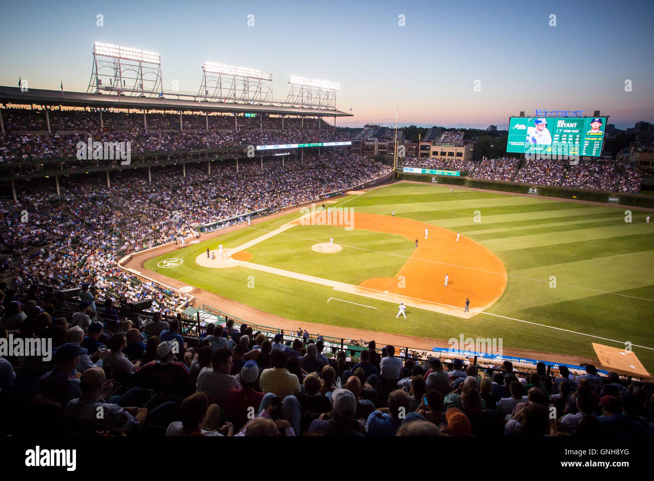 Baseball al Wrigley Field Foto Stock