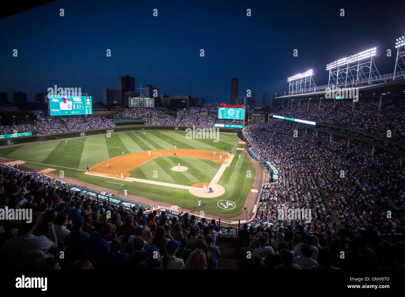 Baseball al Wrigley Field Foto Stock