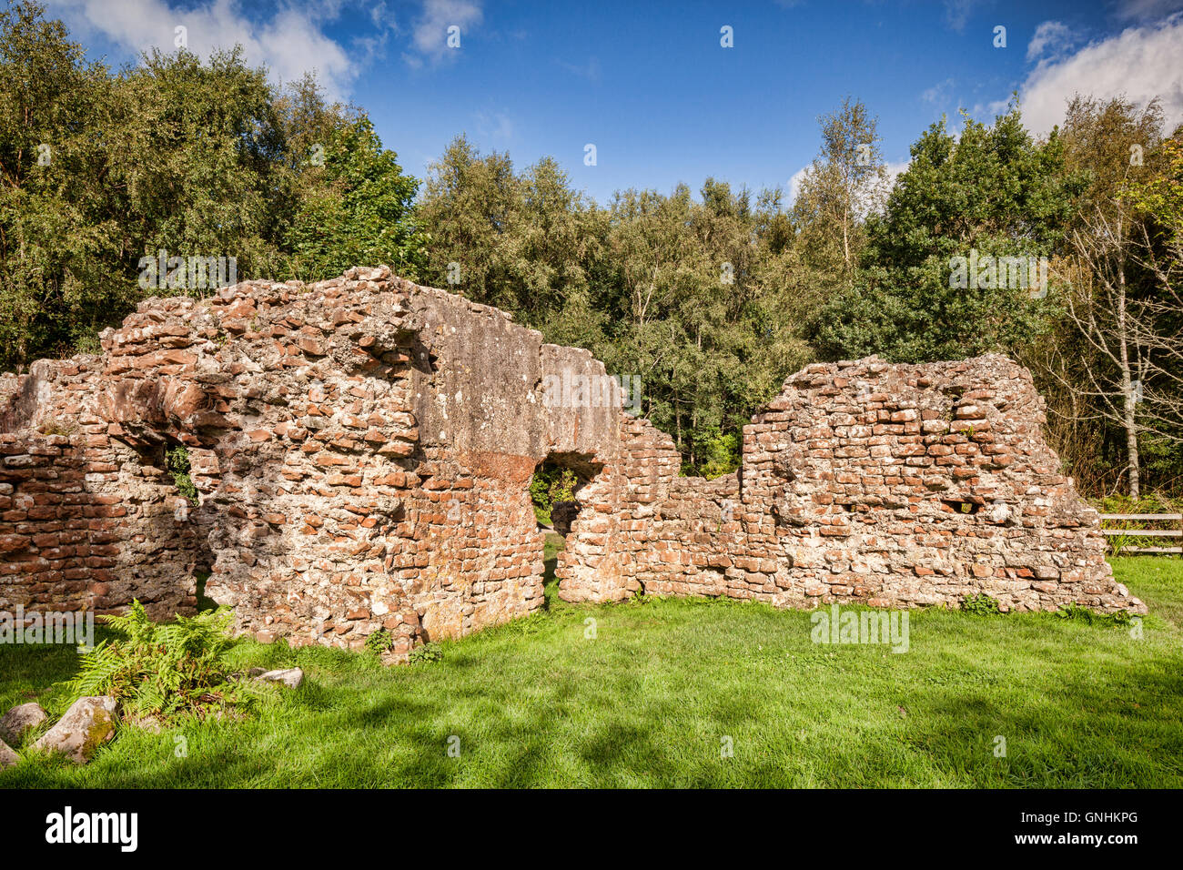 Rovine del bagno romano house a Glannoventa, il moderno Ravenglass in Cumbria, England, Regno Unito Foto Stock
