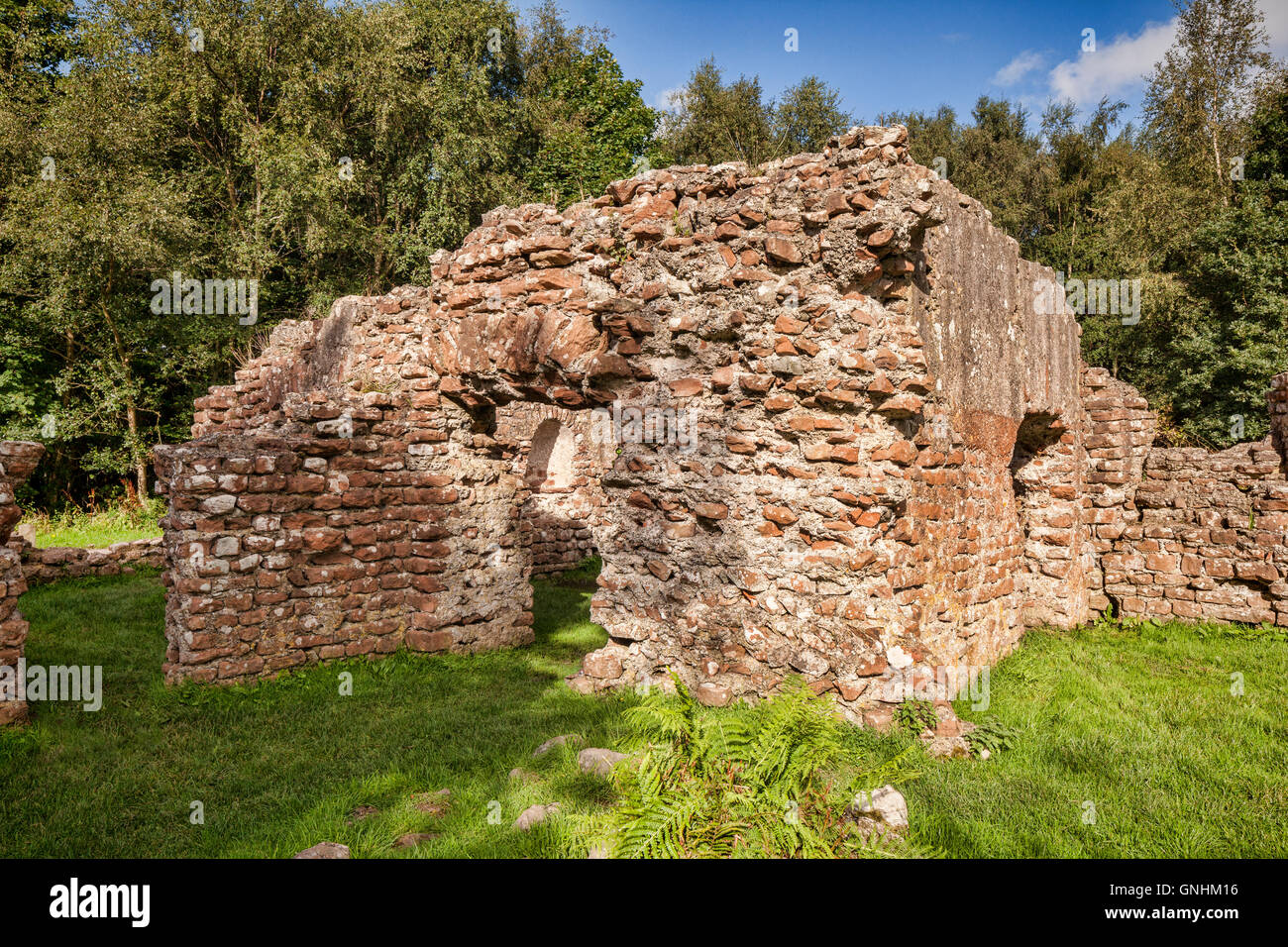 Rovine del bagno romano house a Glannoventa, il moderno Ravenglass in Cumbria, England, Regno Unito Foto Stock