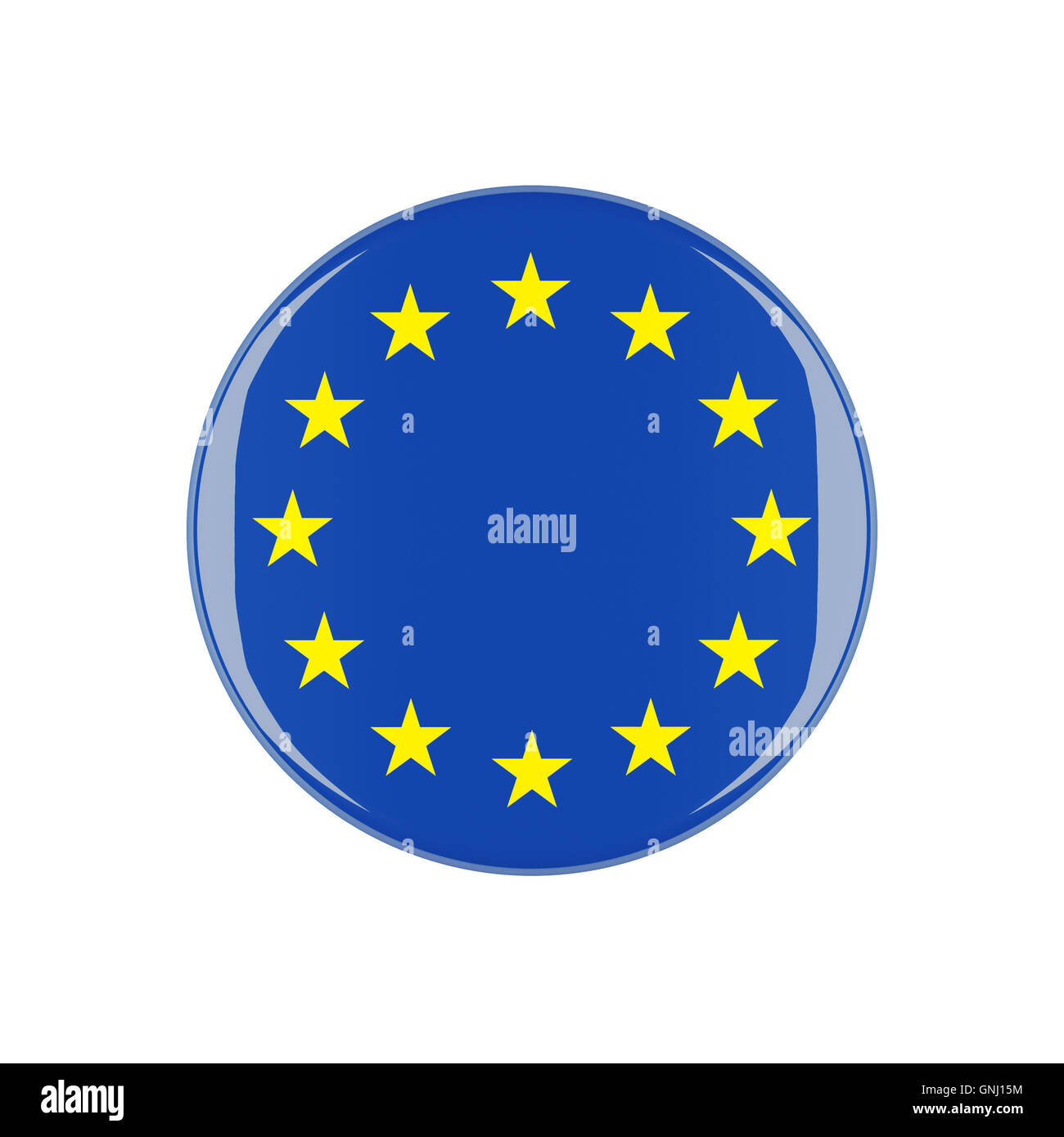 Europa 3d pulsante isolato su sfondo bianco Foto Stock