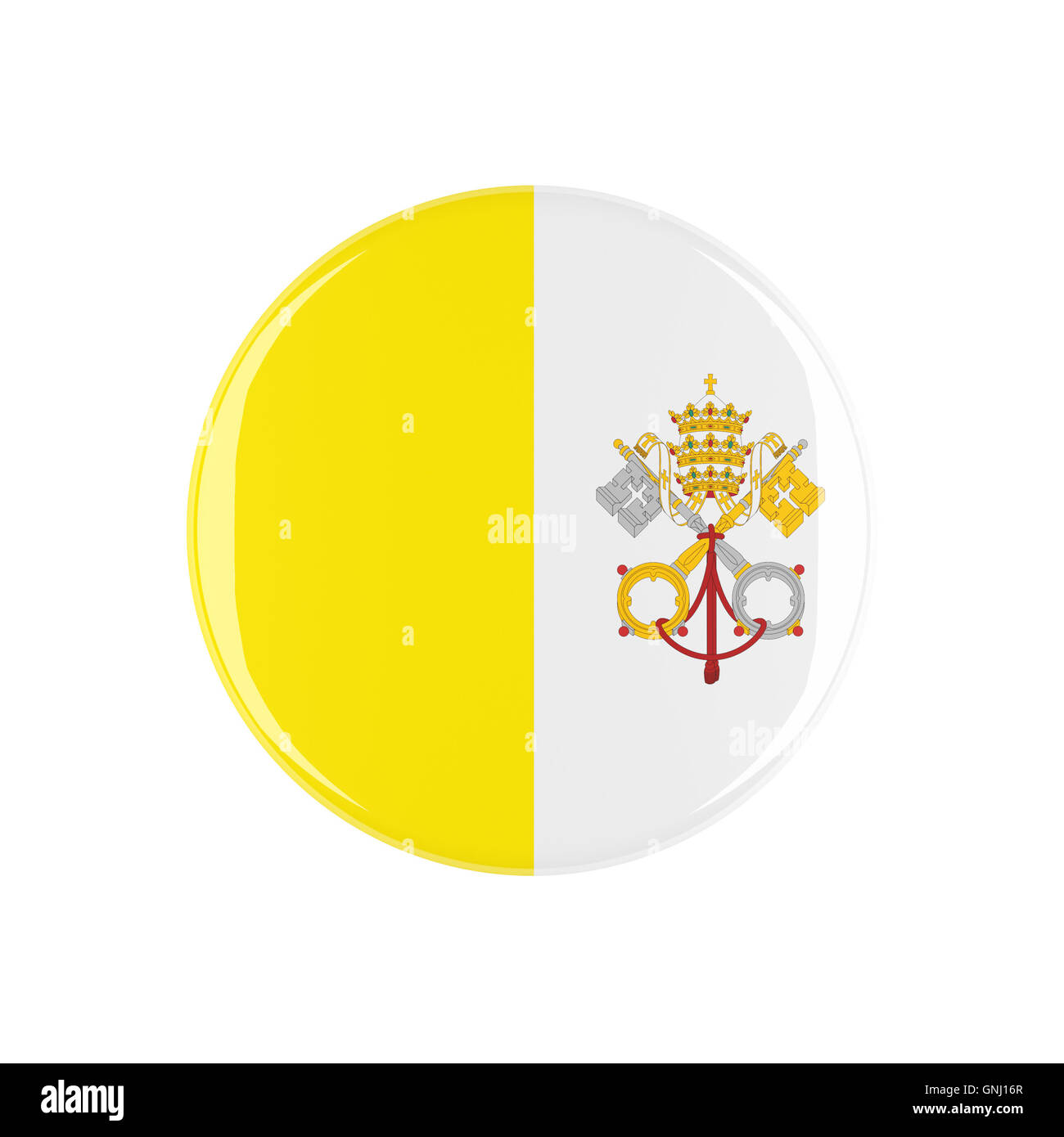 Vaticano 3d pulsante isolato su sfondo bianco Foto Stock
