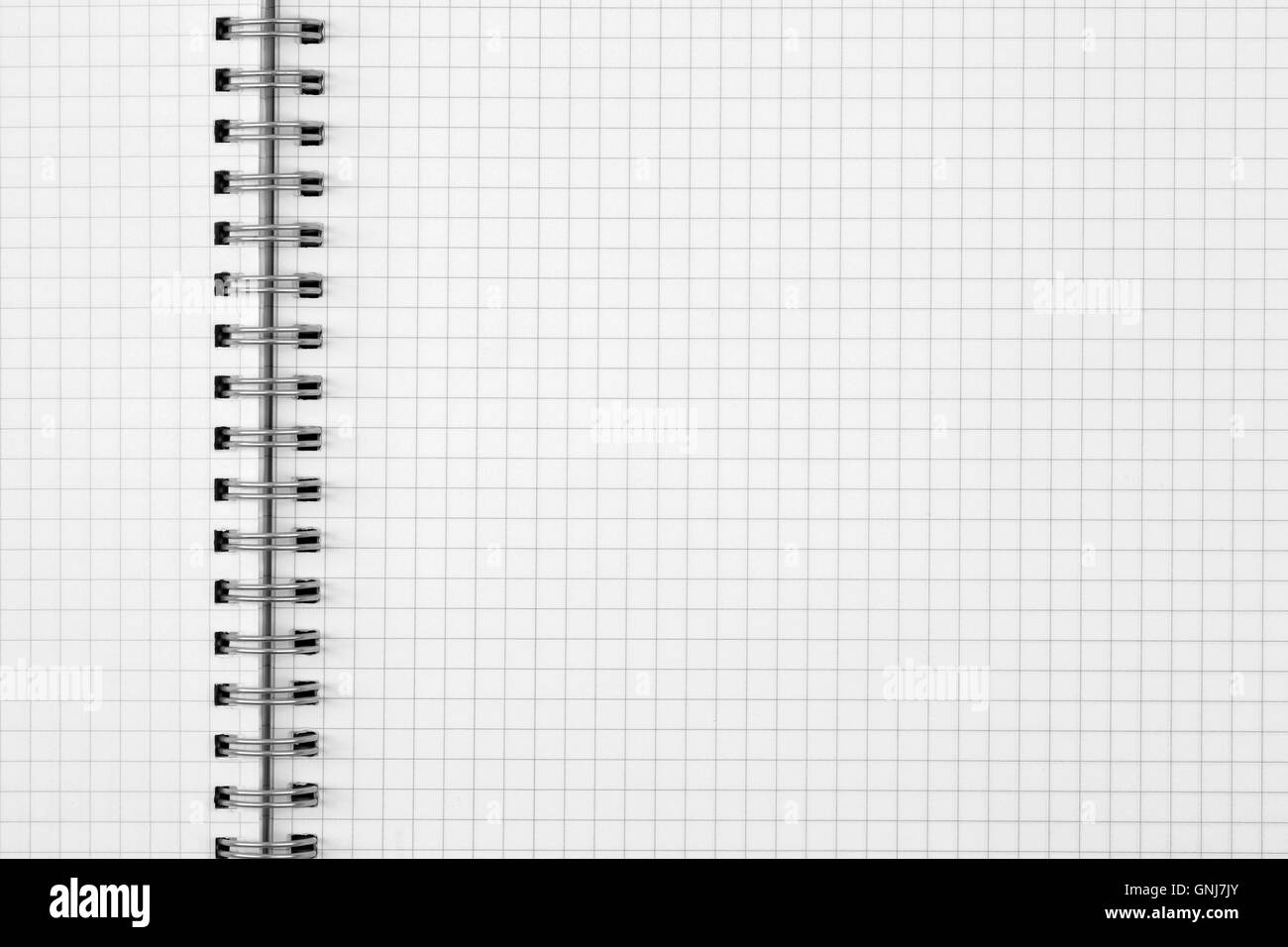 Il quaderno di fogli di carta o di sfondo motivo a griglia texture Foto Stock