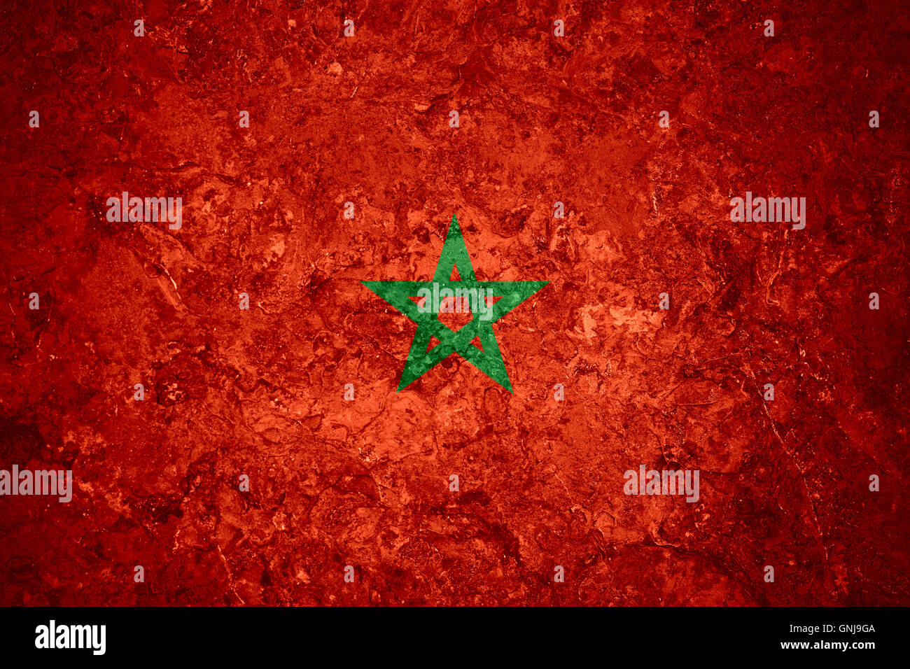 Bandiera del Marocco o marocchina banner su sfondo vintage Foto Stock