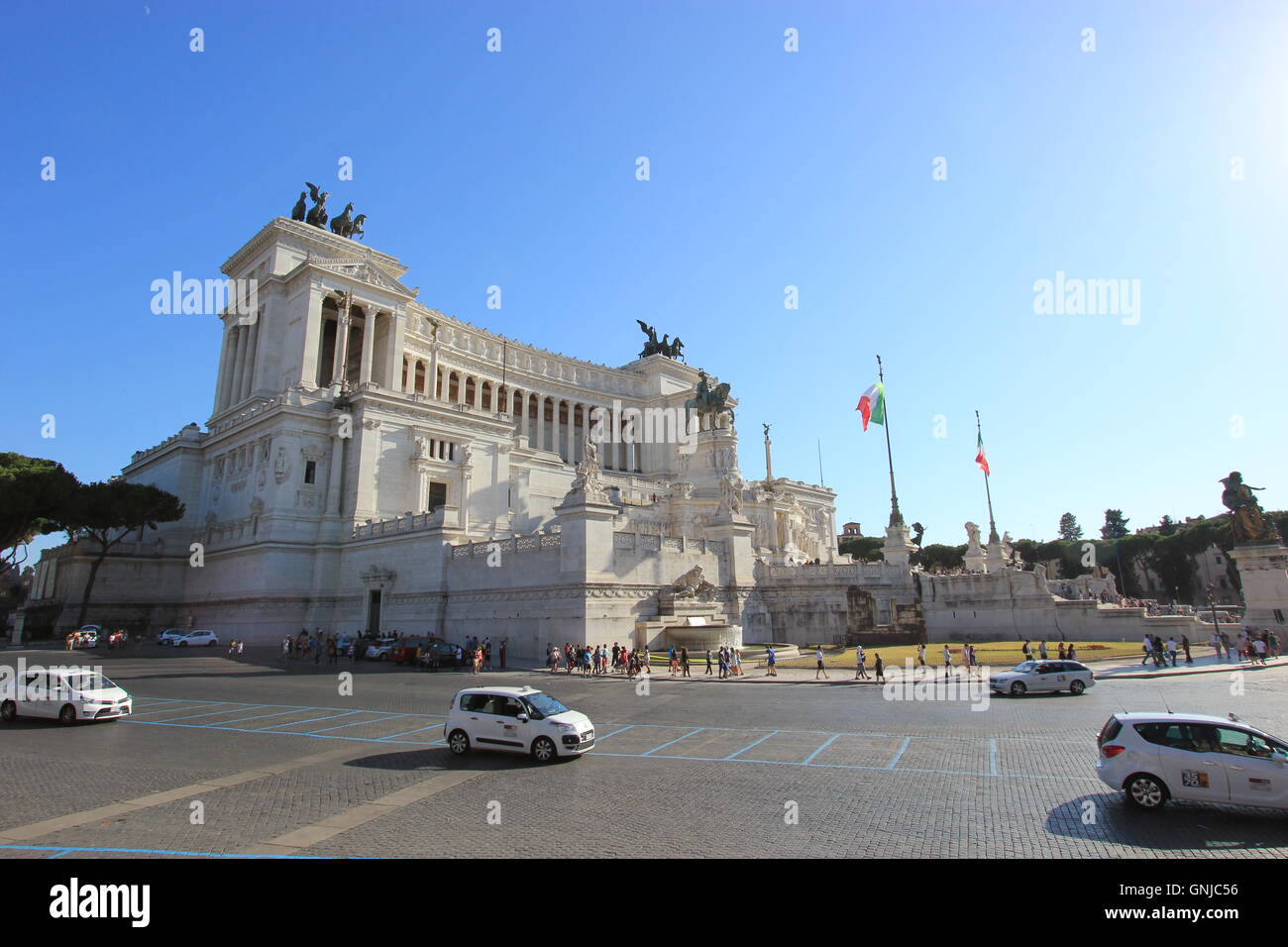 Altare della Patria o Altare della Patria, noto anche come Monumento Nazionale a Vittorio Emanuele II o Monumento Nazionale Foto Stock