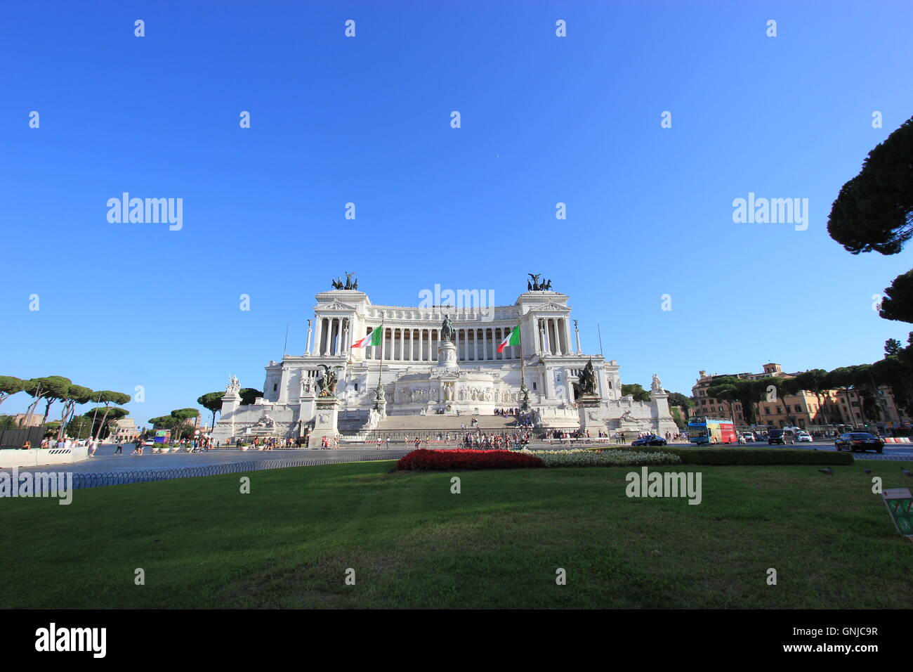 Altare della Patria o Altare della Patria, noto anche come Monumento Nazionale a Vittorio Emanuele II o Monumento Nazionale Foto Stock