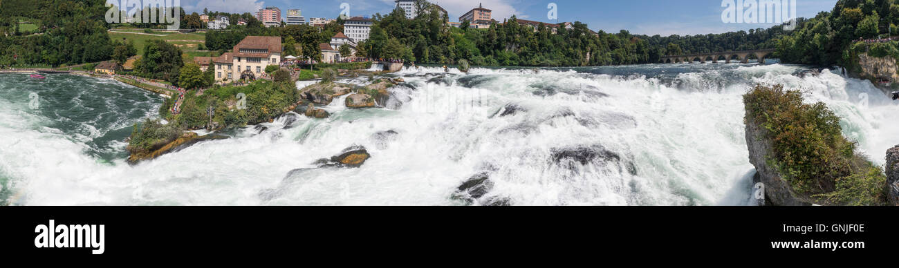 Rheinfall vista panoramica immagine dalla parte superiore Foto Stock