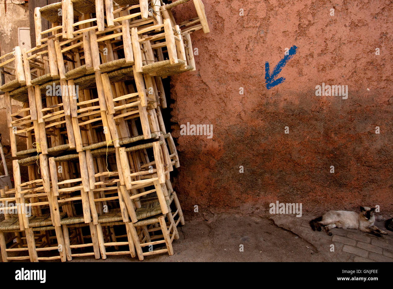 Composizione urbana in Marocco Foto Stock