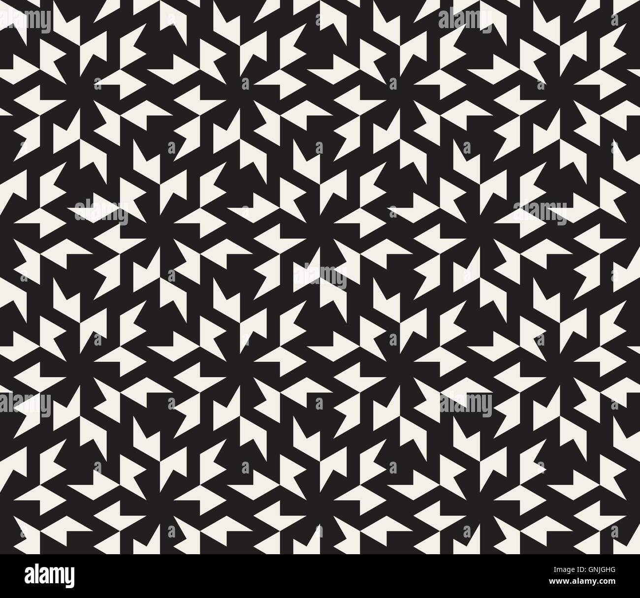 Vector Seamless in bianco e nero tassellazione geometrica Pattern Illustrazione Vettoriale