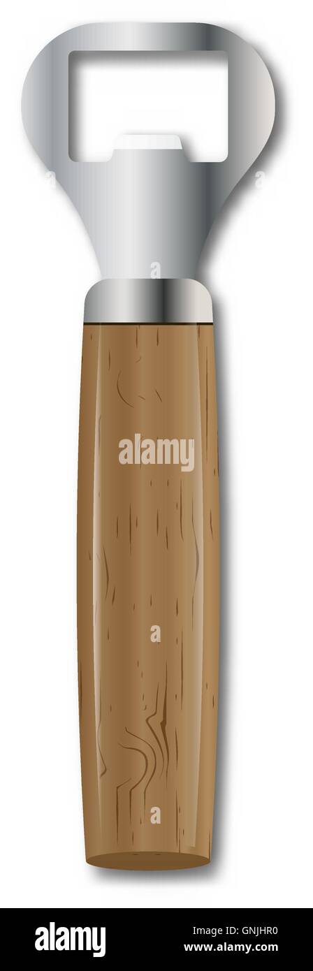 Tappo di bottiglia apriporta, illustrazione vettoriale. Illustrazione Vettoriale
