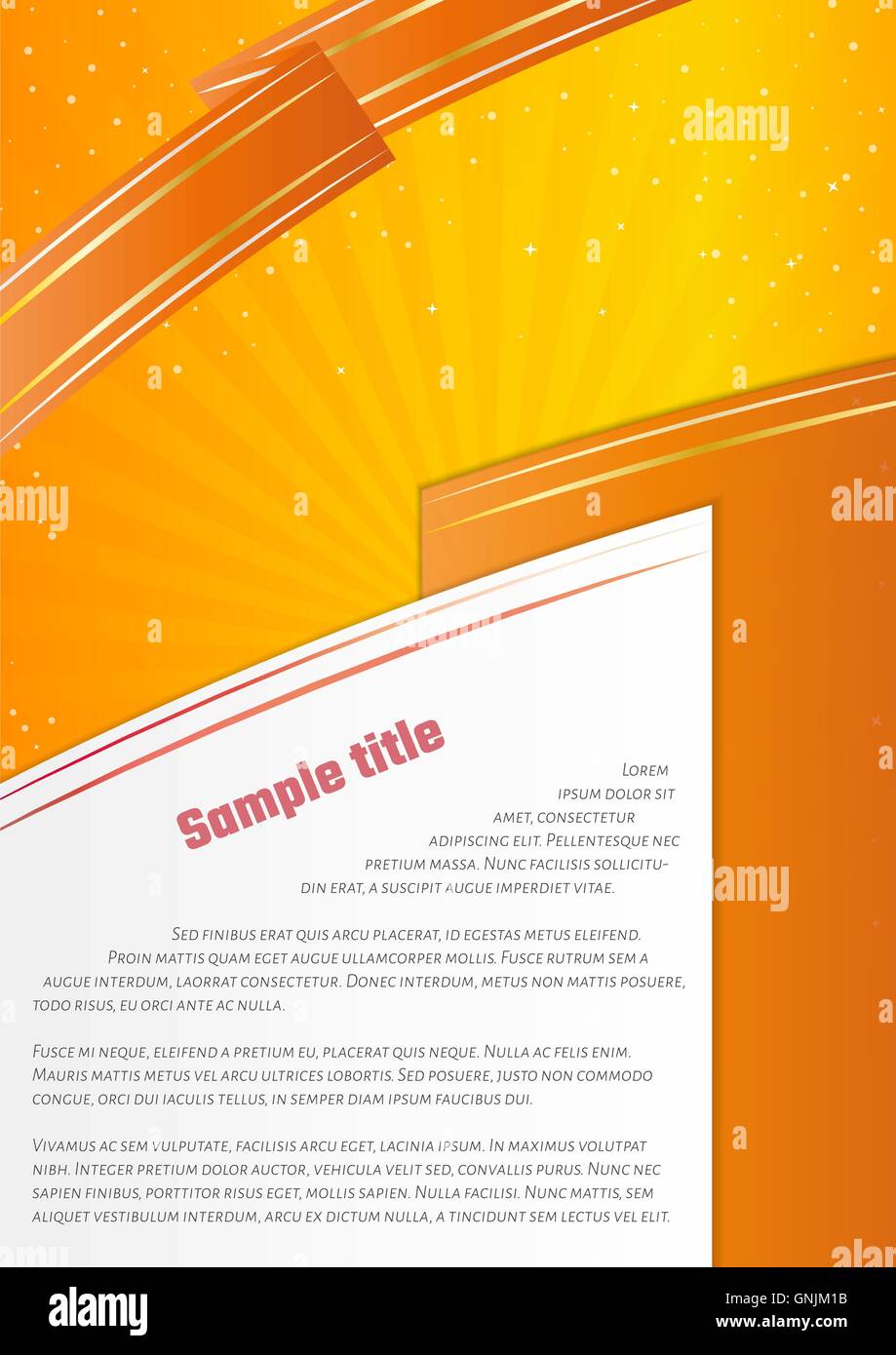 Infografico arancione carta su sfondo giallo Illustrazione Vettoriale